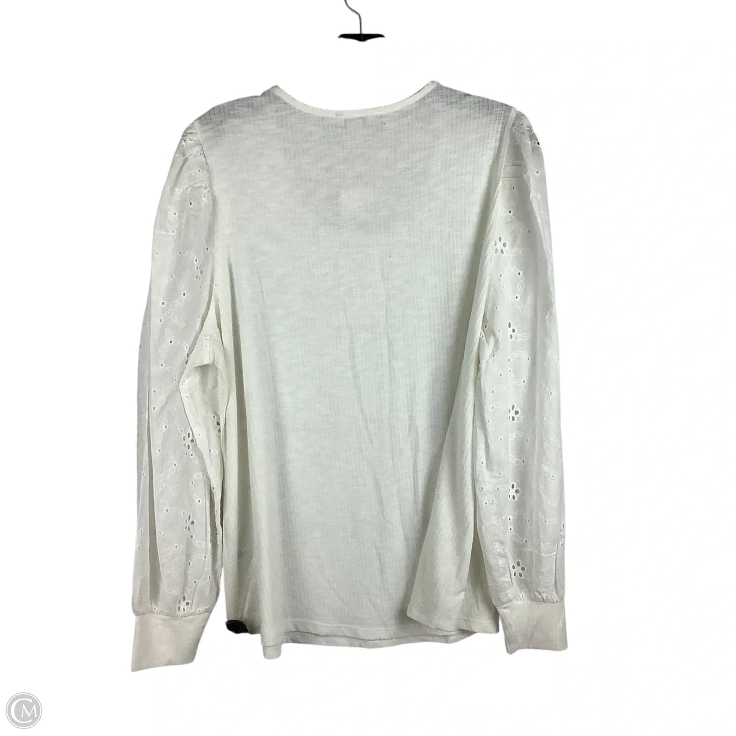 Top Long Sleeve By Cato In White, Size: Xl (18/20)