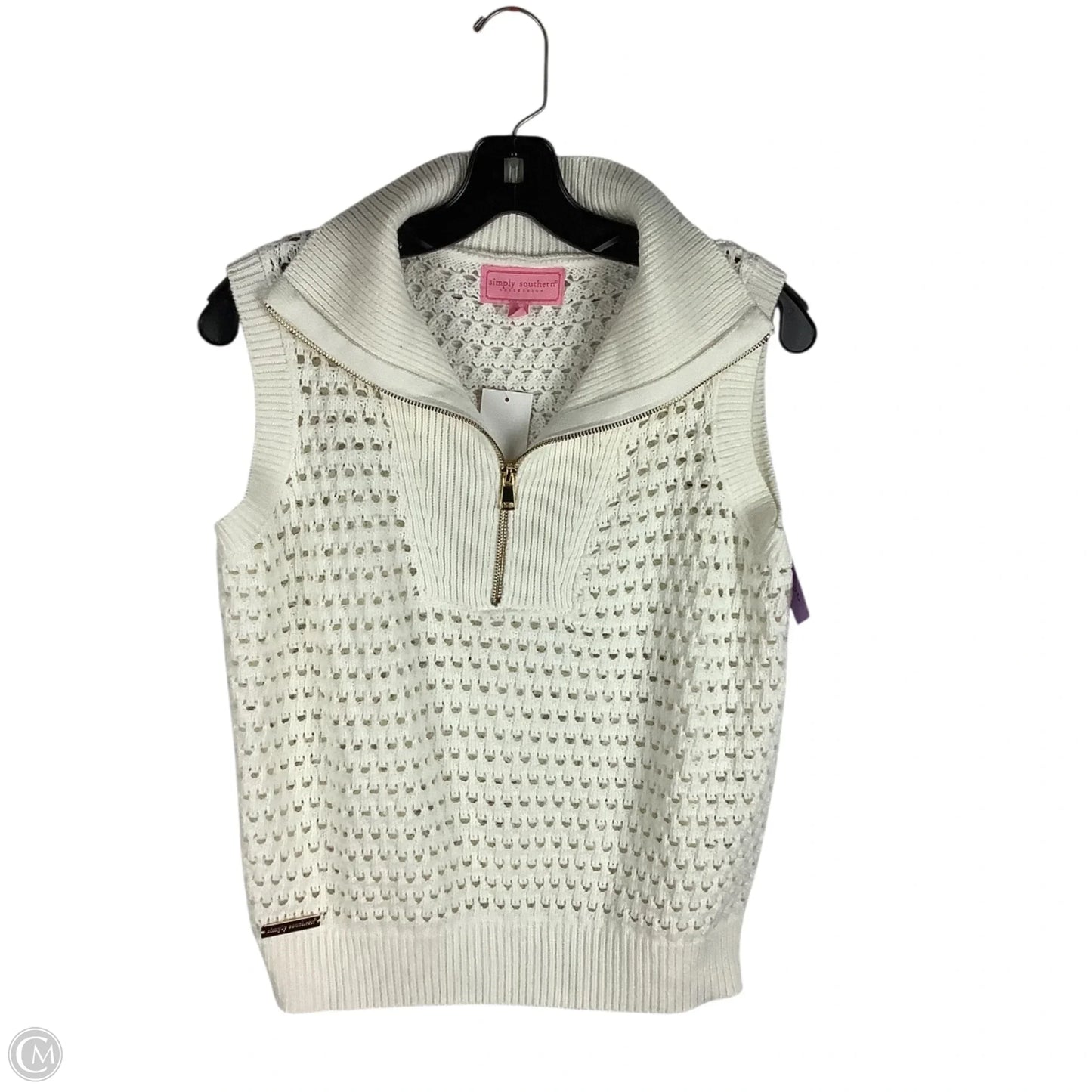 Vest Sweater By Simply Southern In White, Size: L