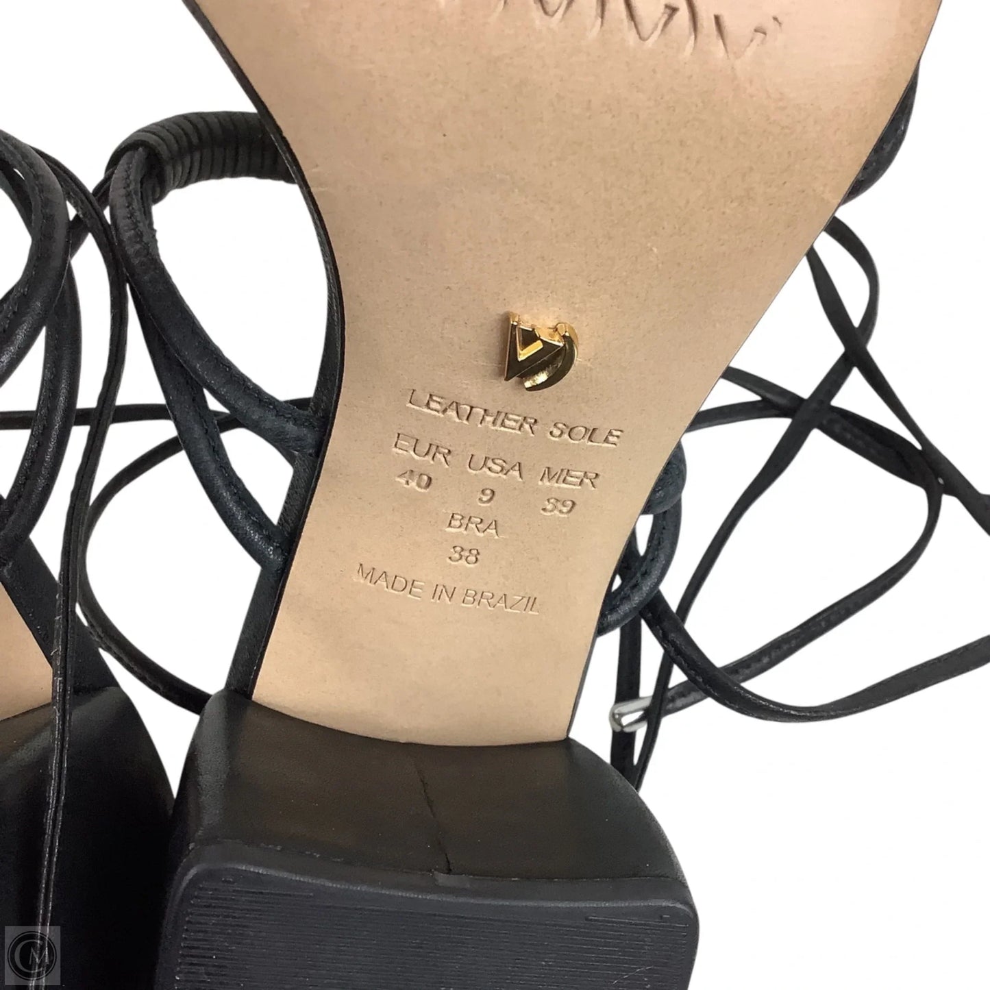Sandals Heels Block By Clothes Mentor In Black, Size: 9