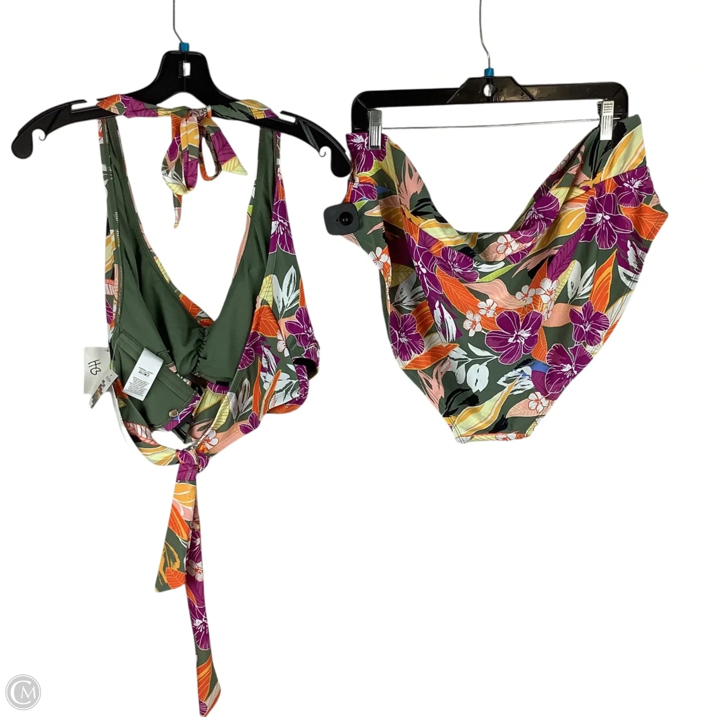 Swimsuit 2pc By Time And Tru In Floral Print, Size: 3x