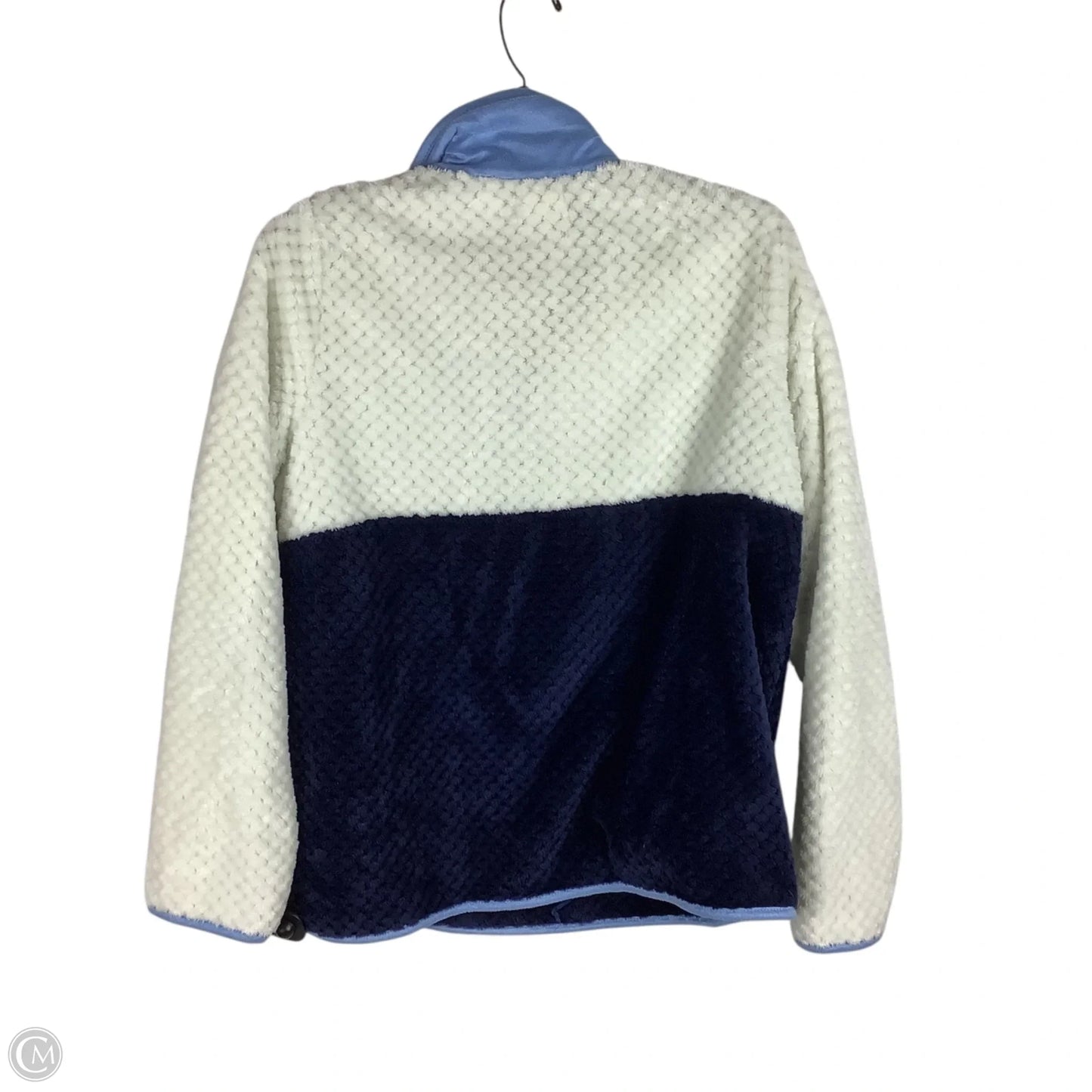 Jacket Faux Fur & Sherpa By Simply Southern In Blue & White, Size: M