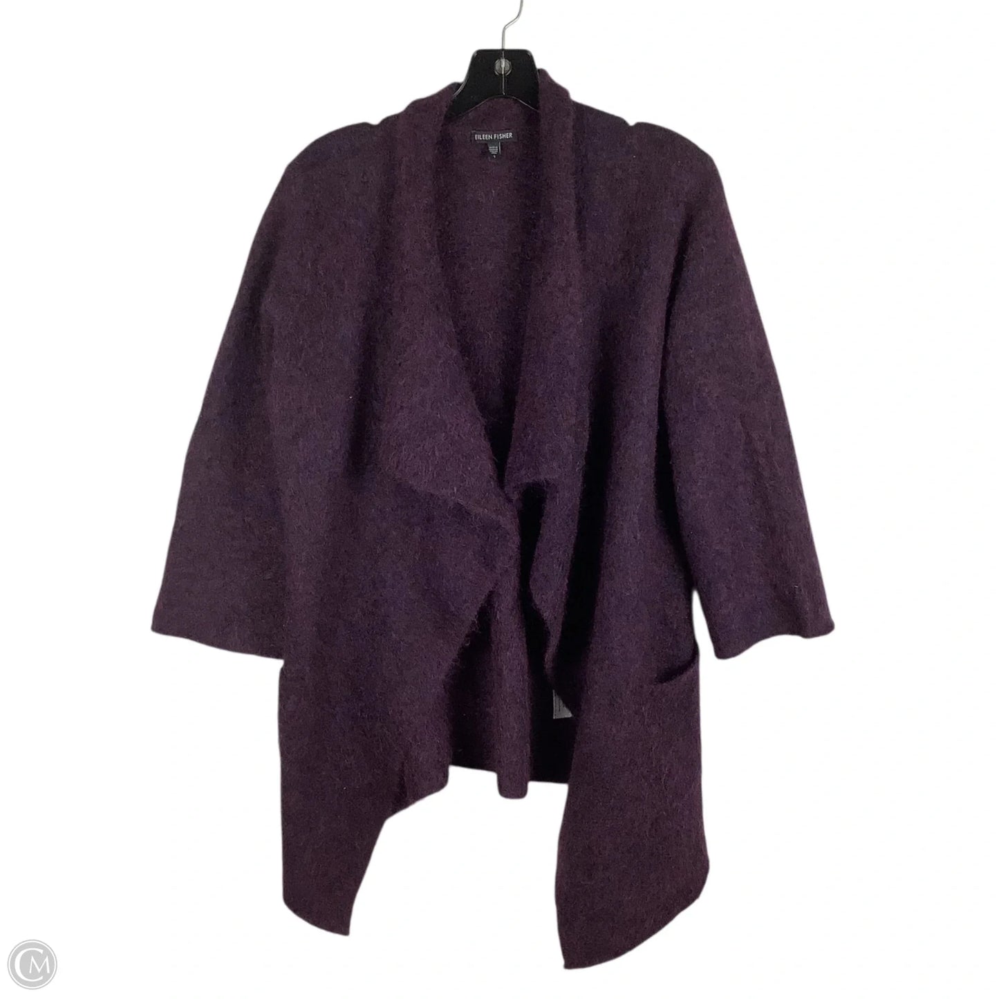 Sweater Cardigan By Eileen Fisher In Purple, Size: S