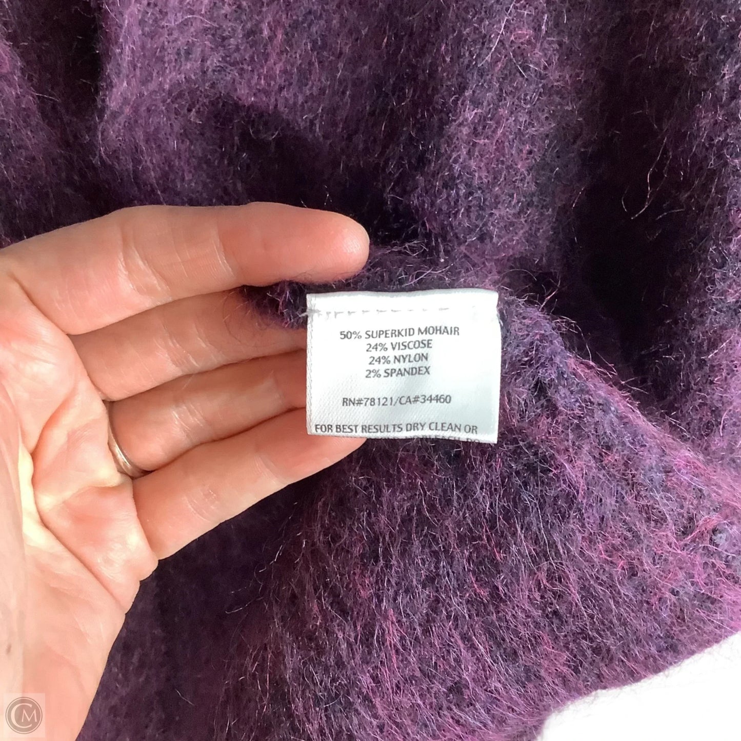 Sweater Cardigan By Eileen Fisher In Purple, Size: S