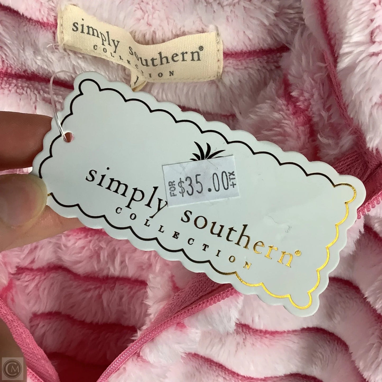Jacket Faux Fur & Sherpa By Simply Southern In Pink, Size: L
