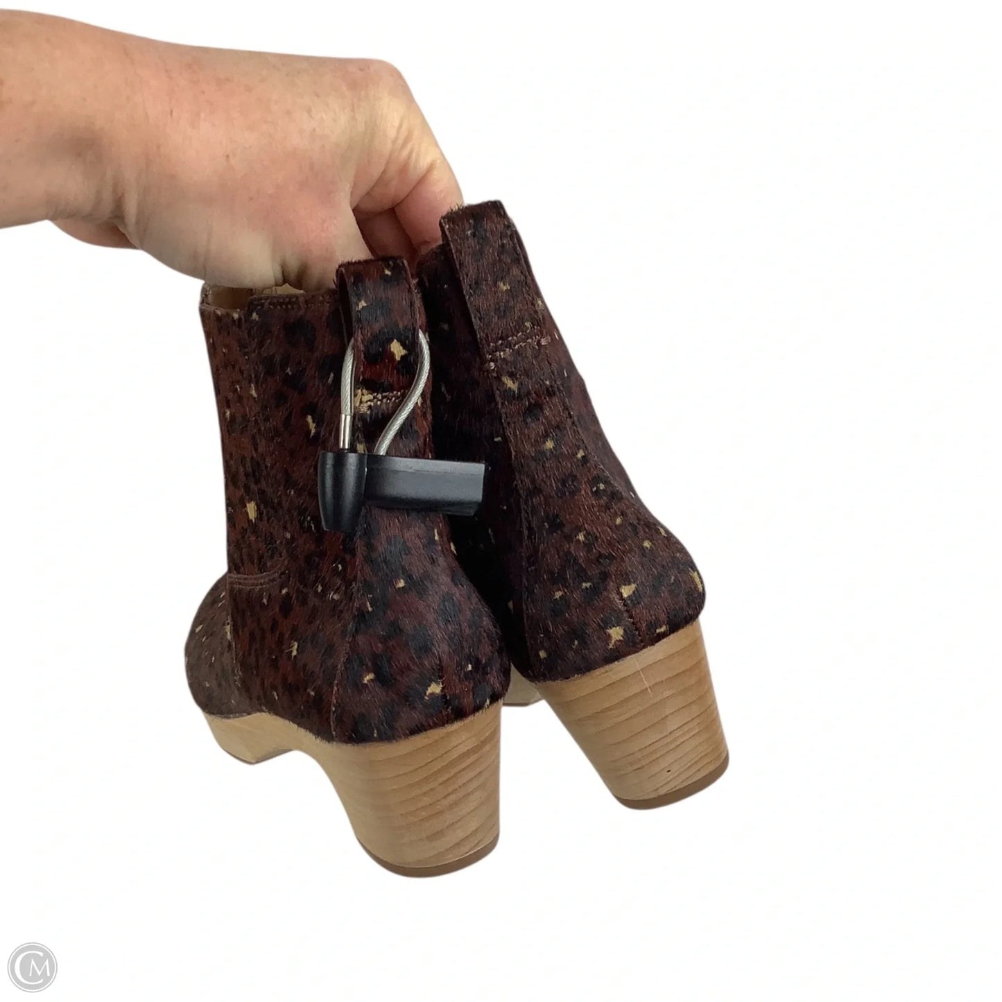 Boots Ankle Heels By Madewell In Animal Print, Size: 6.5