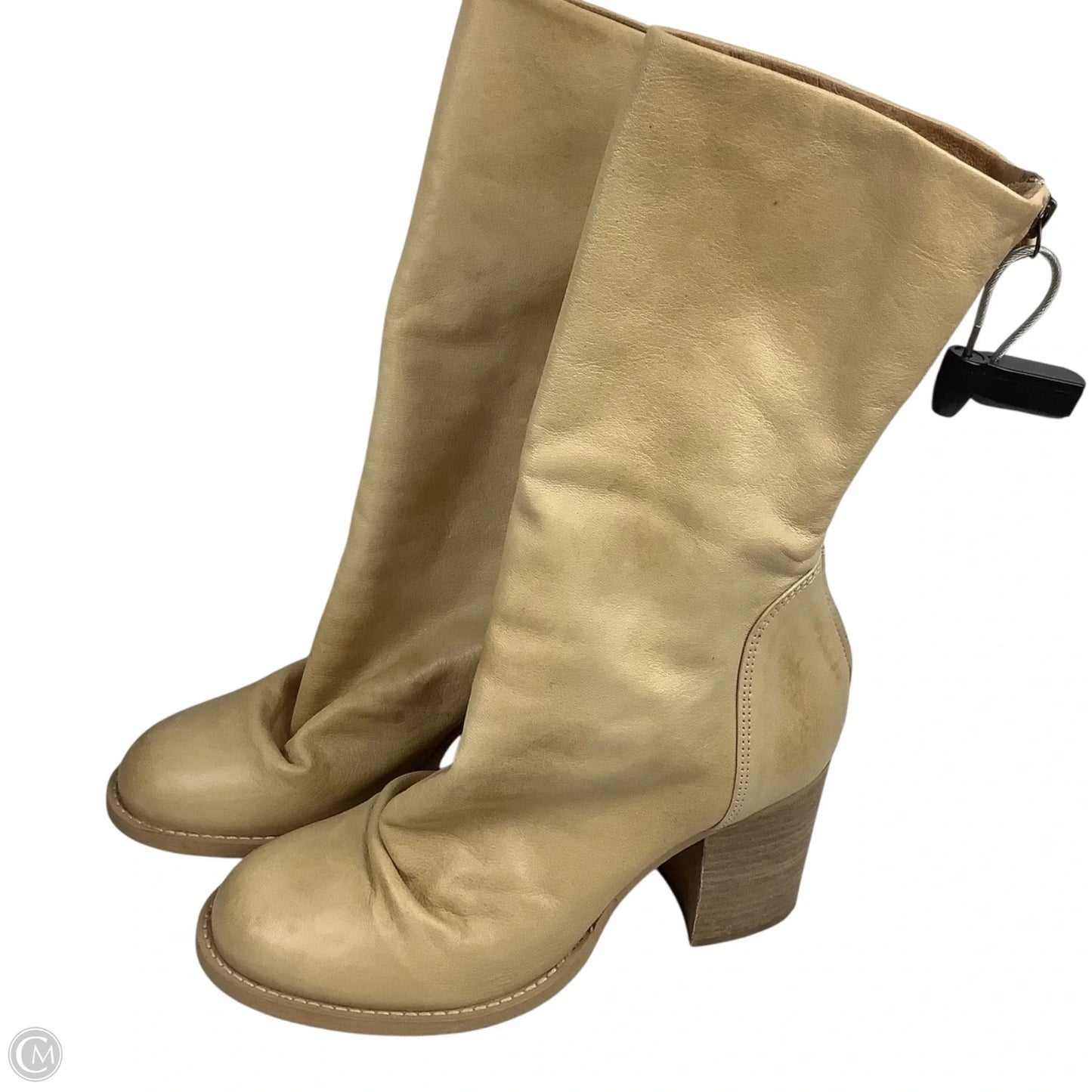 Boots Mid-calf Heels By Free People In Tan, Size: 7.5 (38)