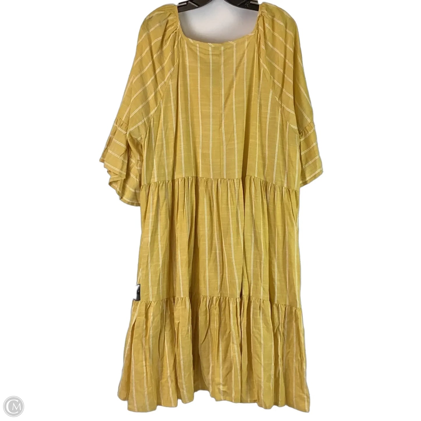 Dress Casual Midi By Robbie Bee In Yellow, Size: 3x (24w)
