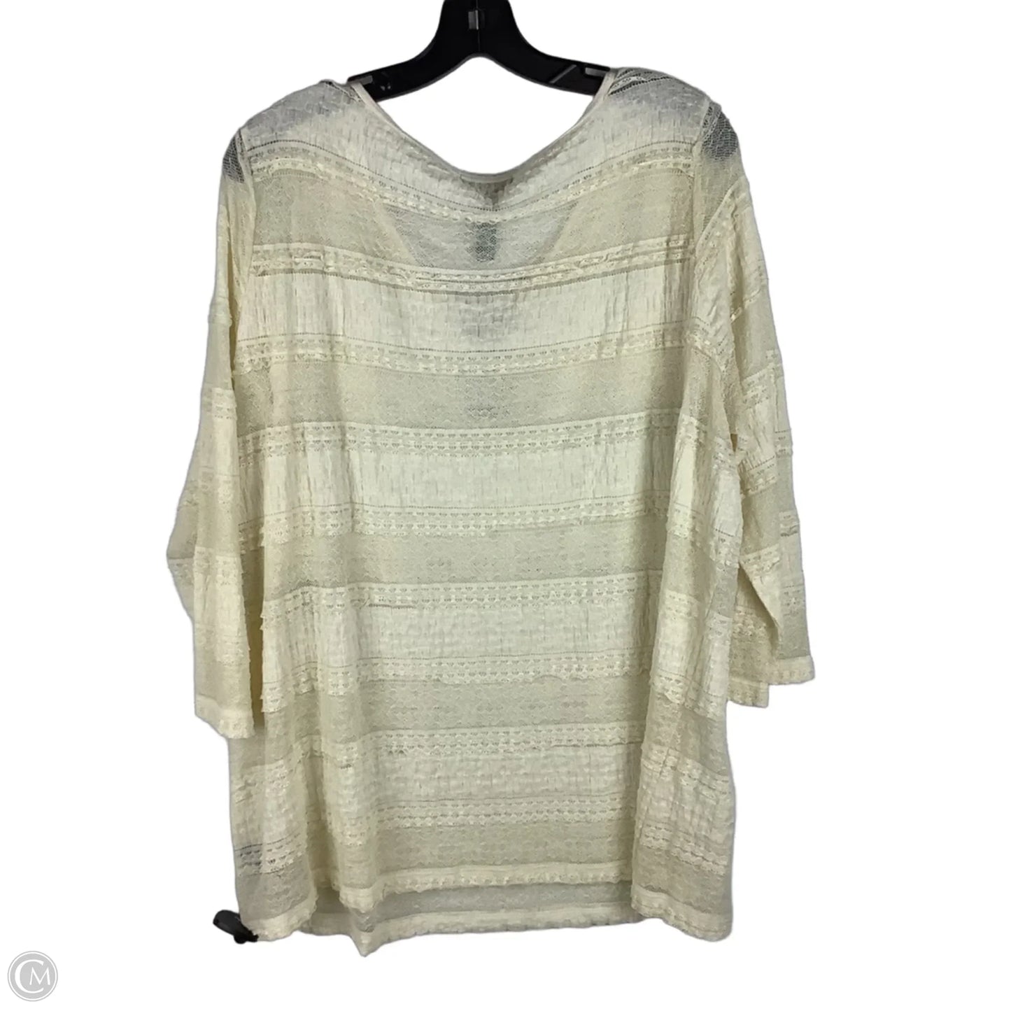 Top Long Sleeve By Lauren Jeans Co In Cream, Size: 3x