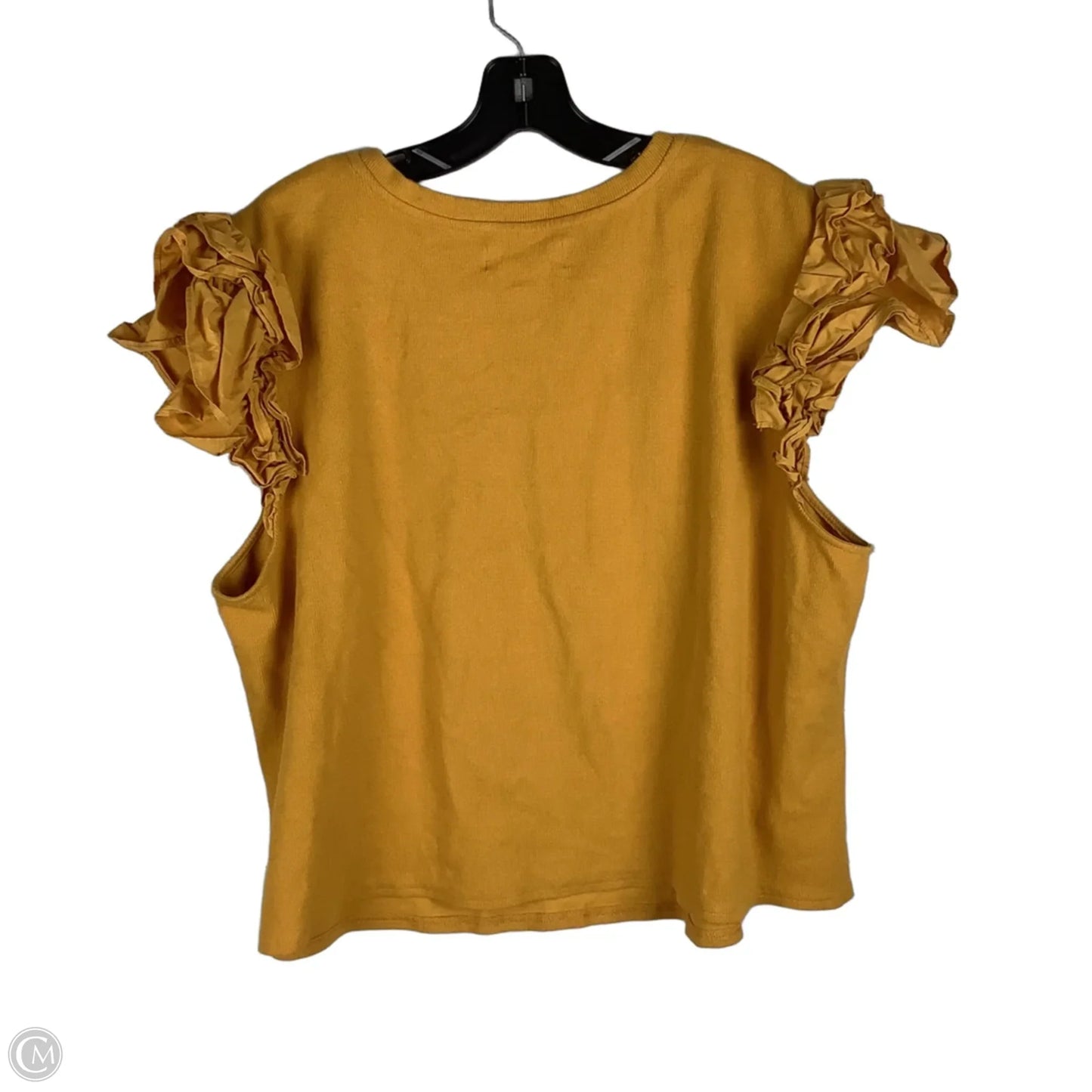 Top Short Sleeve By Anthropologie In Yellow, Size: 3x