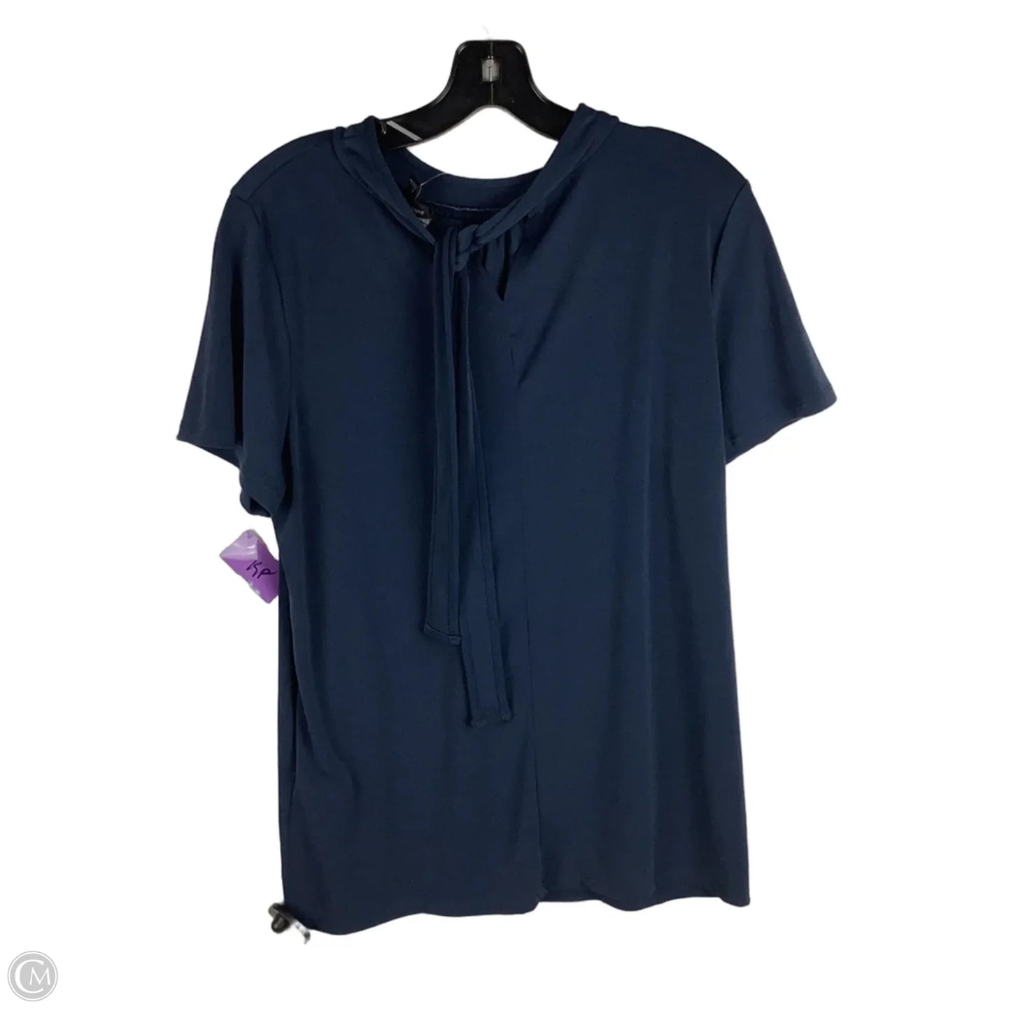 Top Short Sleeve By Banana Republic In Navy, Size: L