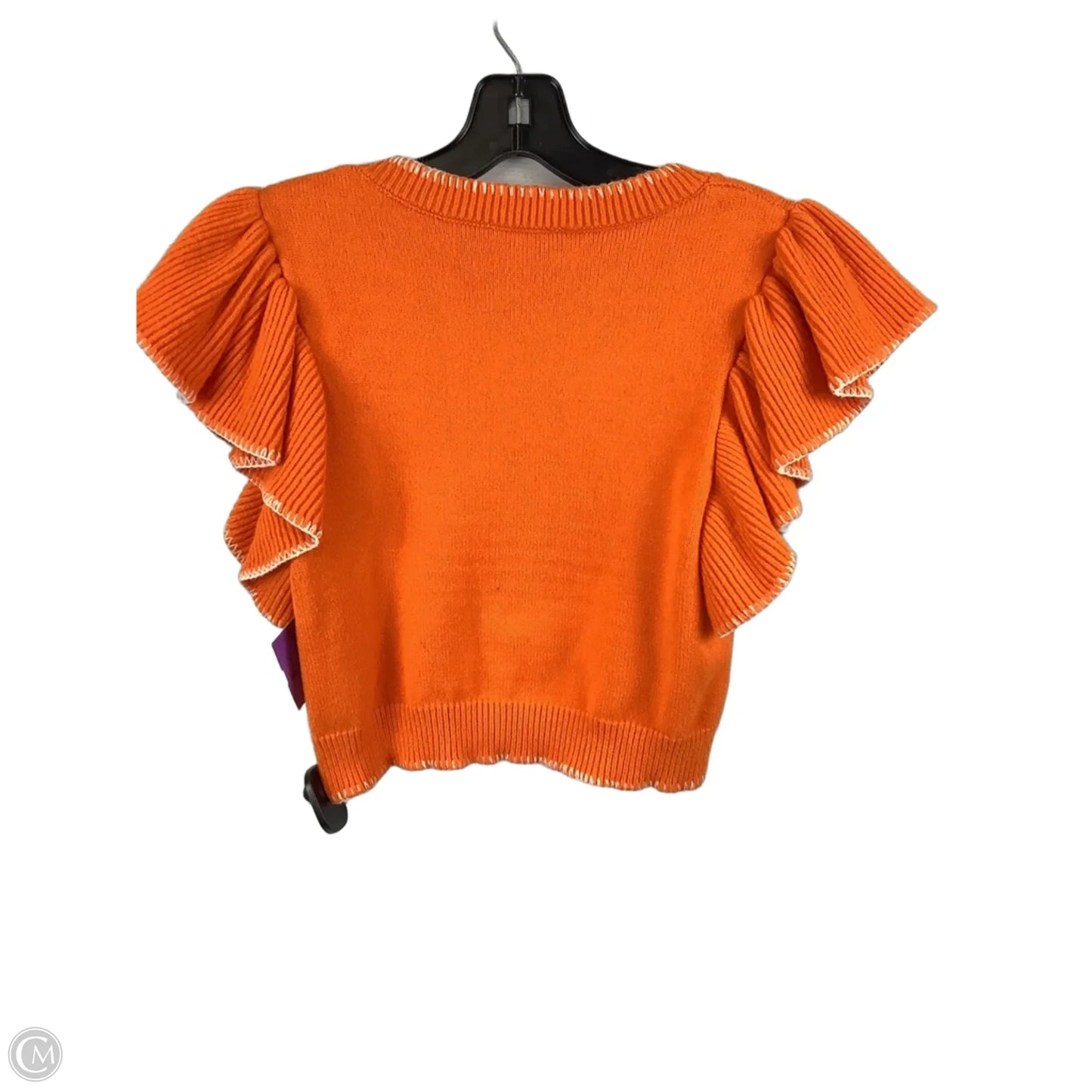 Top Short Sleeve By Vestique In Orange, Size: S