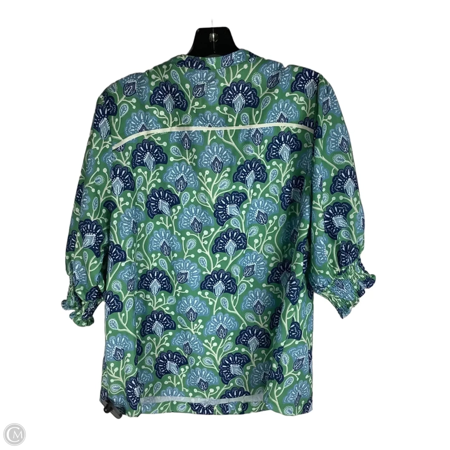 Top 3/4 Sleeve By Umgee In Blue & Green, Size: L