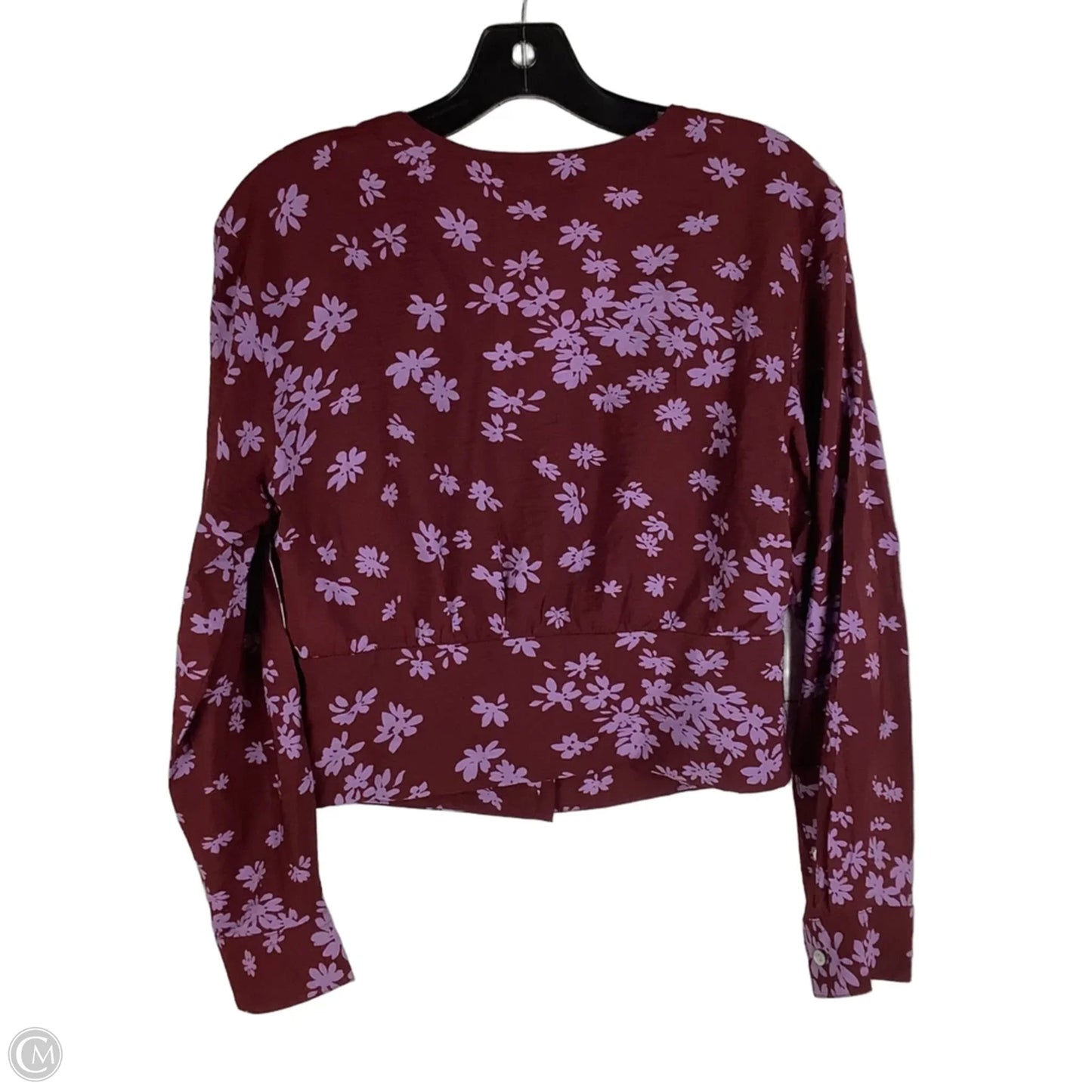 Blouse Long Sleeve By Madewell In Purple & Red, Size: S