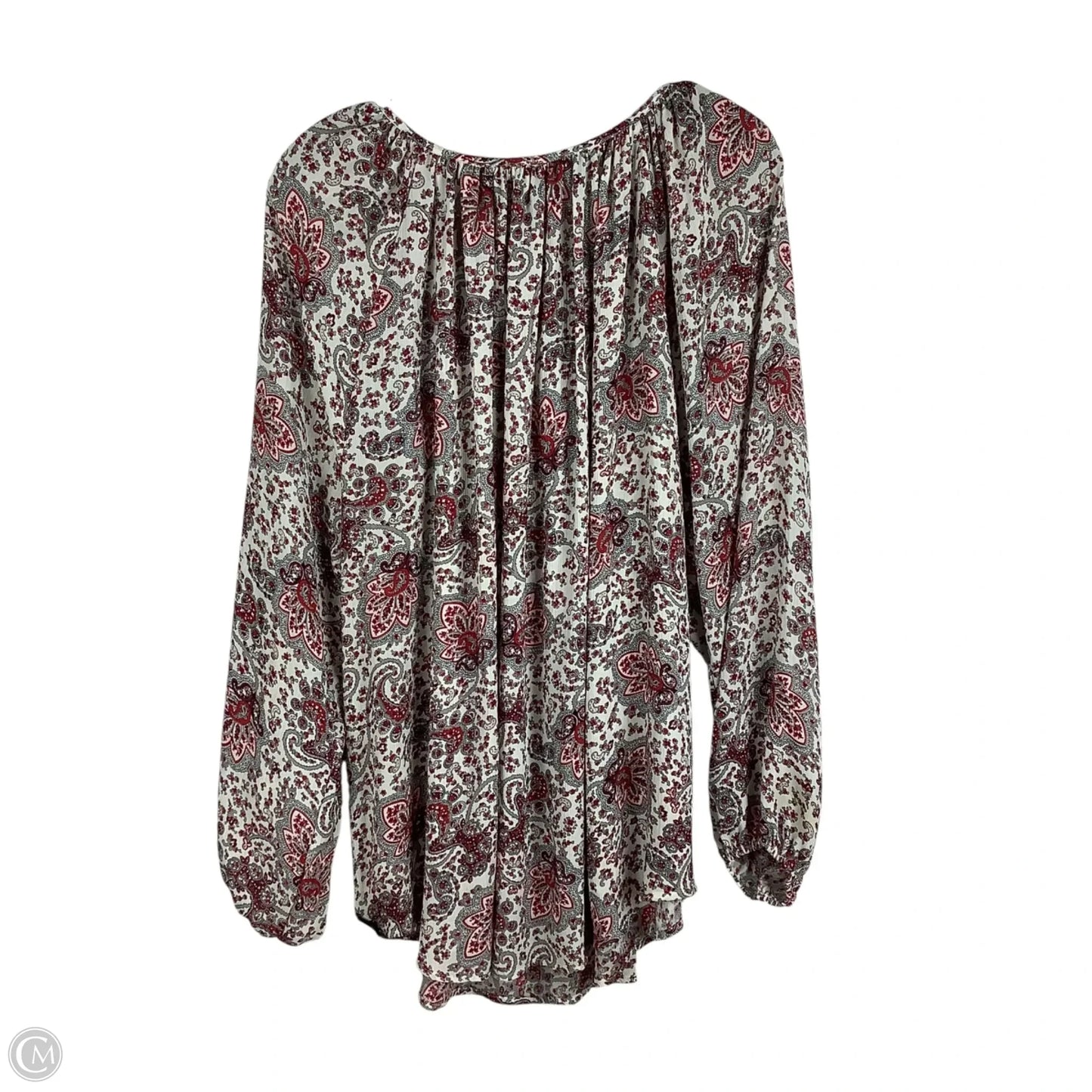 Top Long Sleeve By Chaps In Paisley Print, Size: 1x