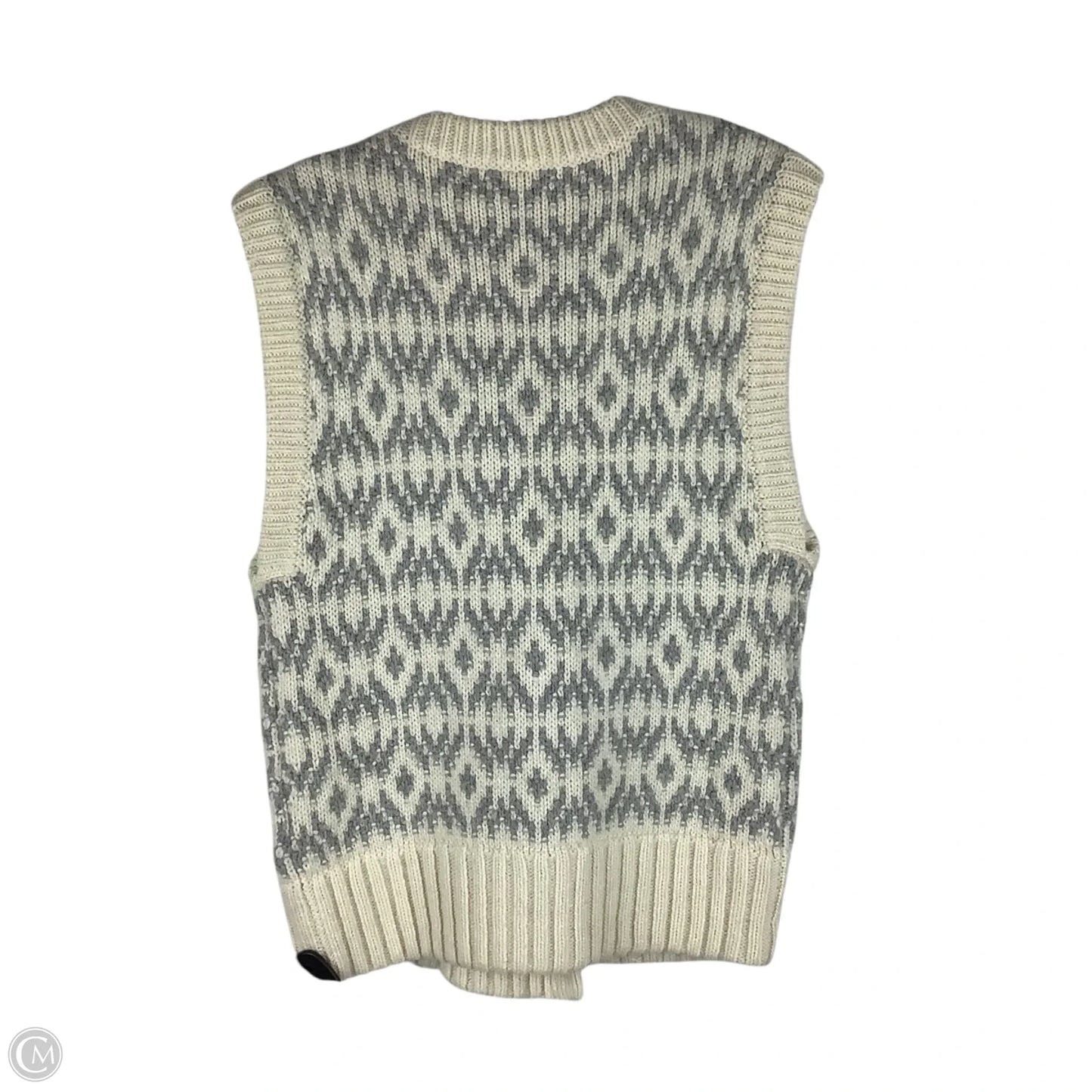 Vest Sweater By Banana Republic In Cream & Grey, Size: Xs