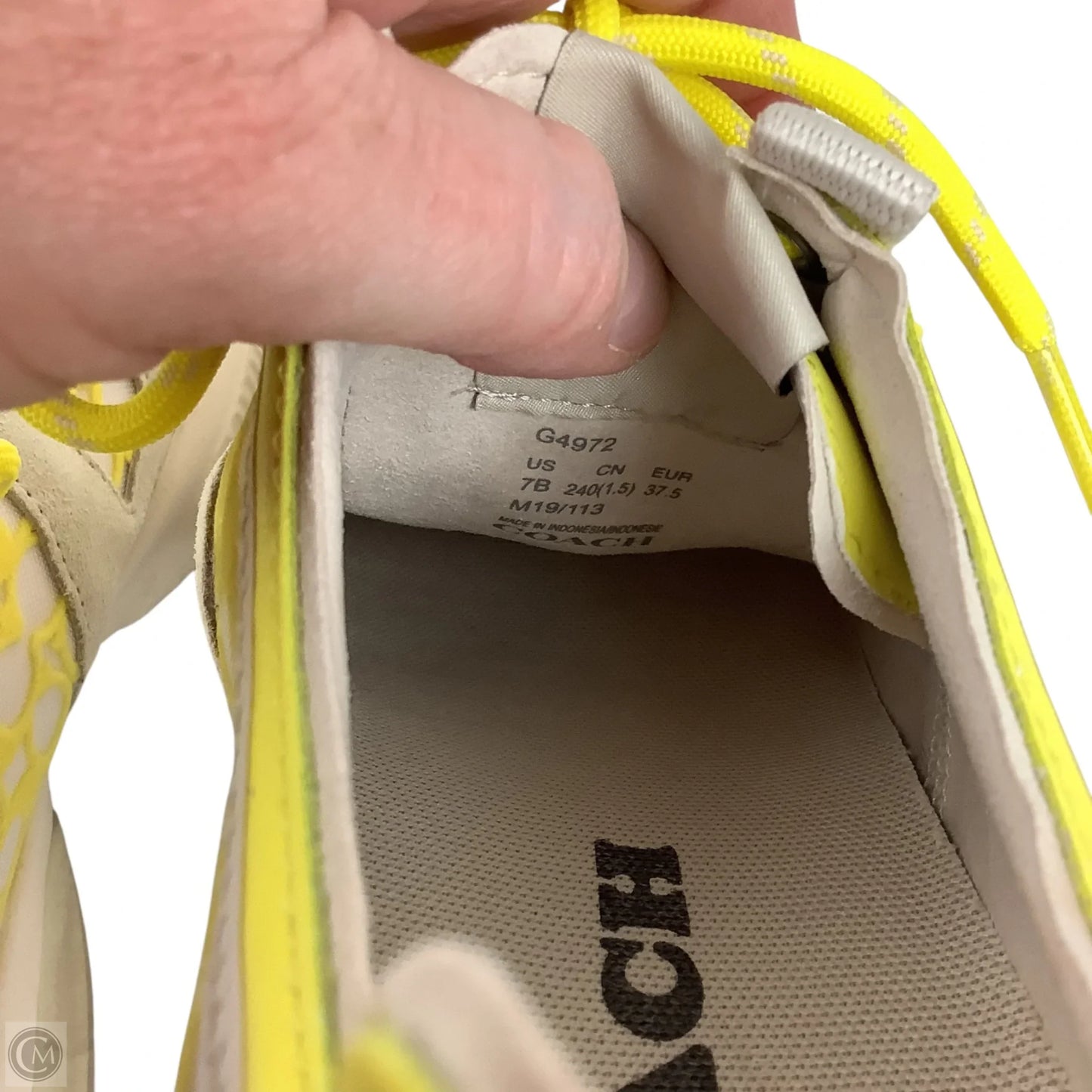 Shoes Designer By Coach In Yellow, Size: 7