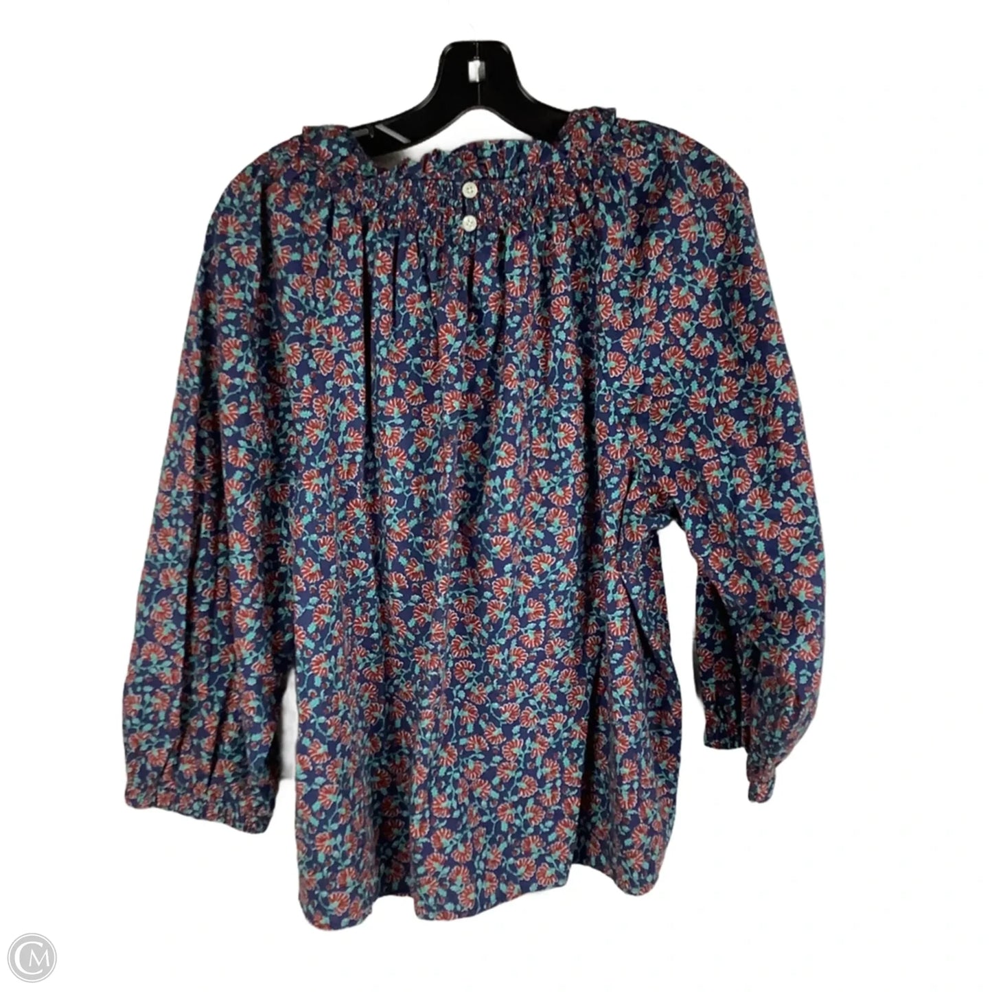 Top Long Sleeve By J. Crew In Blue & Brown, Size: Xl