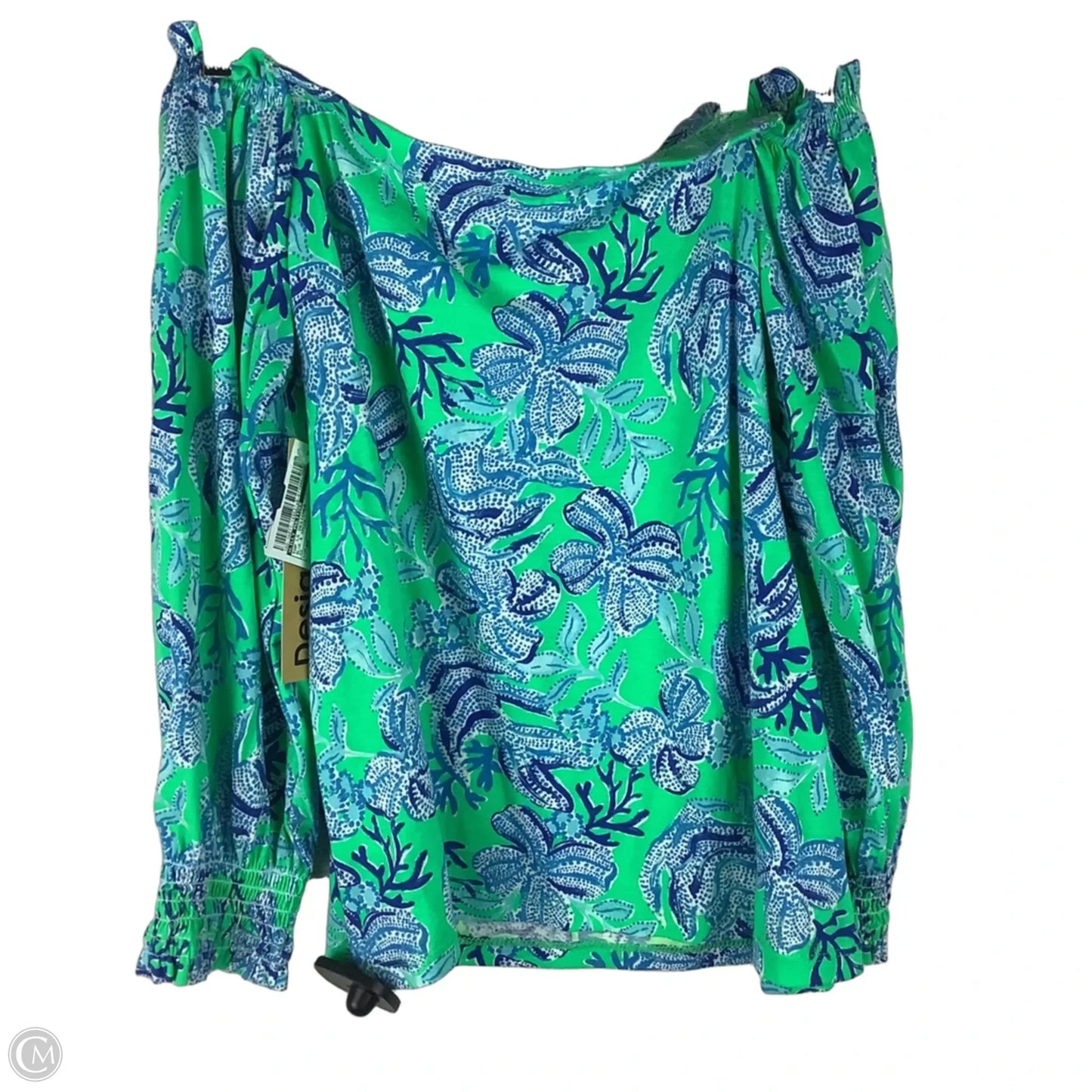 Top Long Sleeve Designer By Lilly Pulitzer In Blue & Green, Size: Xs
