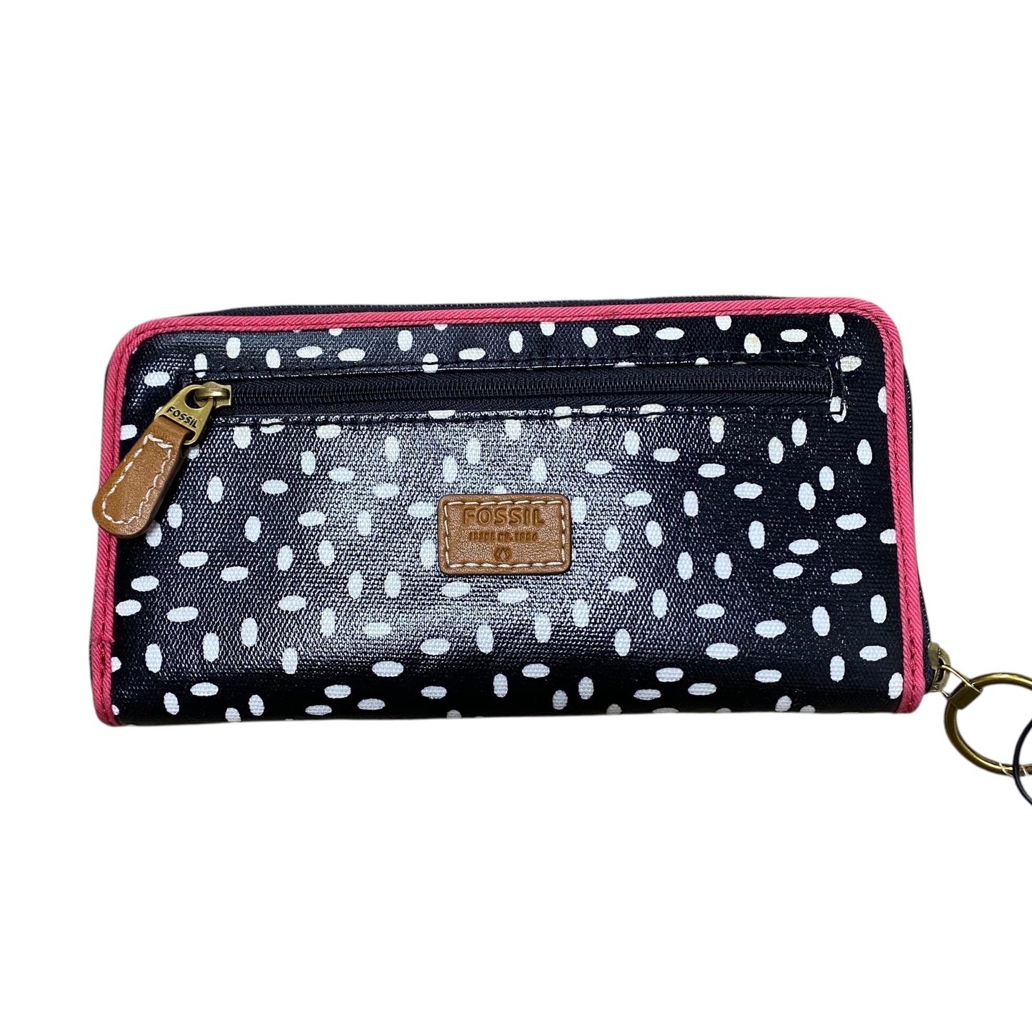 Wallet By Fossil In Black & White, Size:Medium