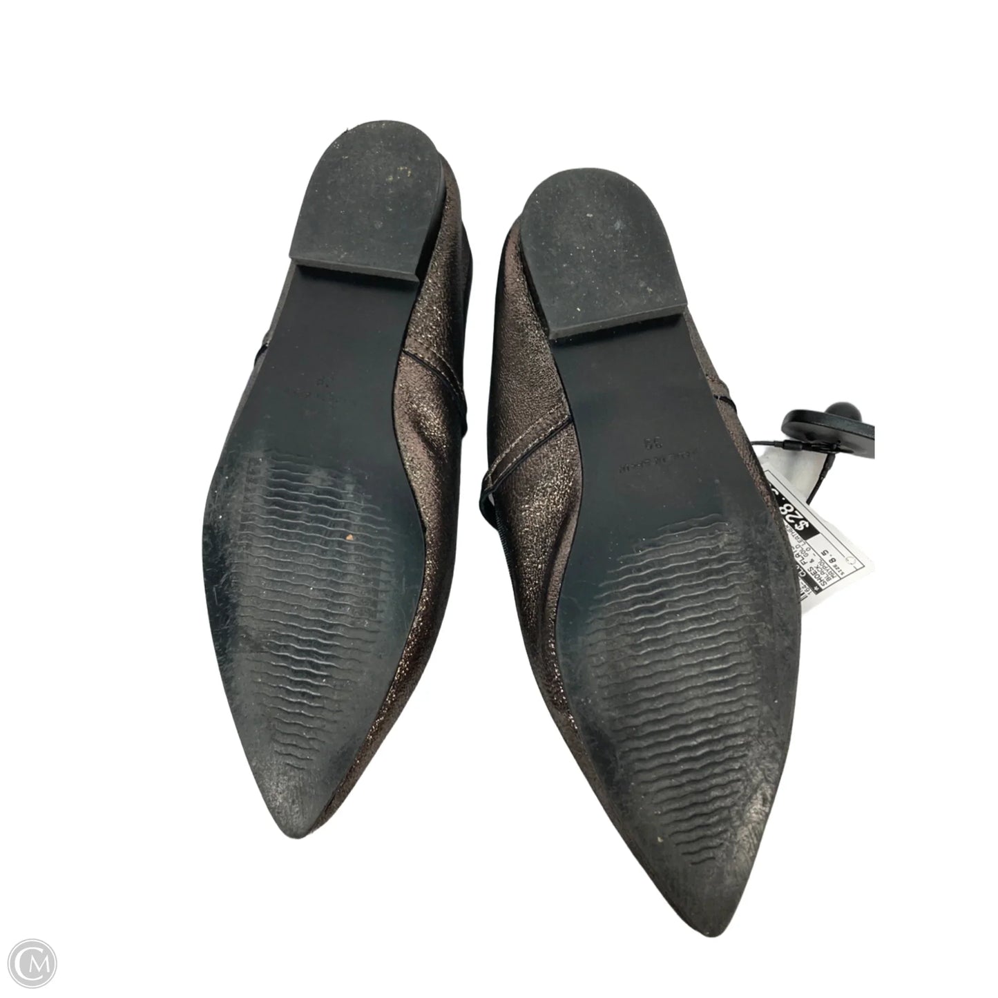 Shoes Flats By Clothes Mentor In Black & Gold, Size: 8.5