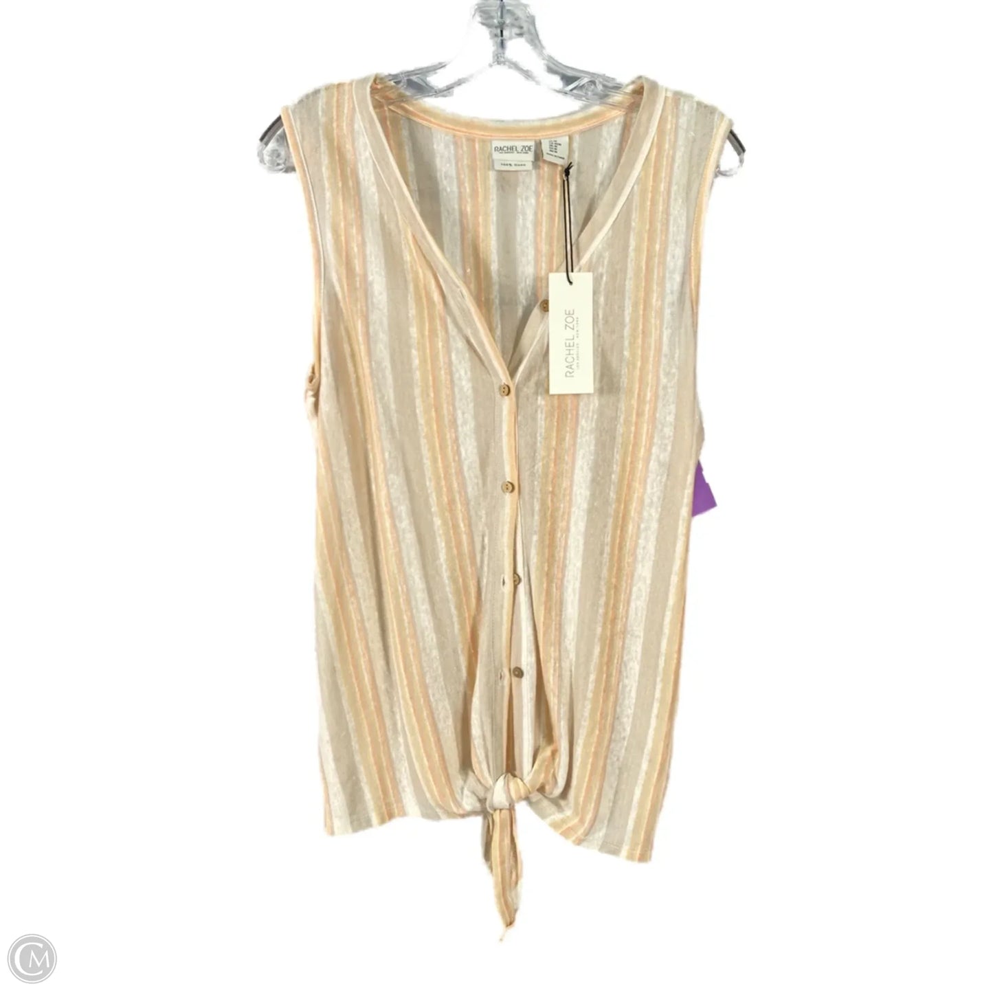 Top Sleeveless By Rachel Zoe In Orange & Tan, Size: M