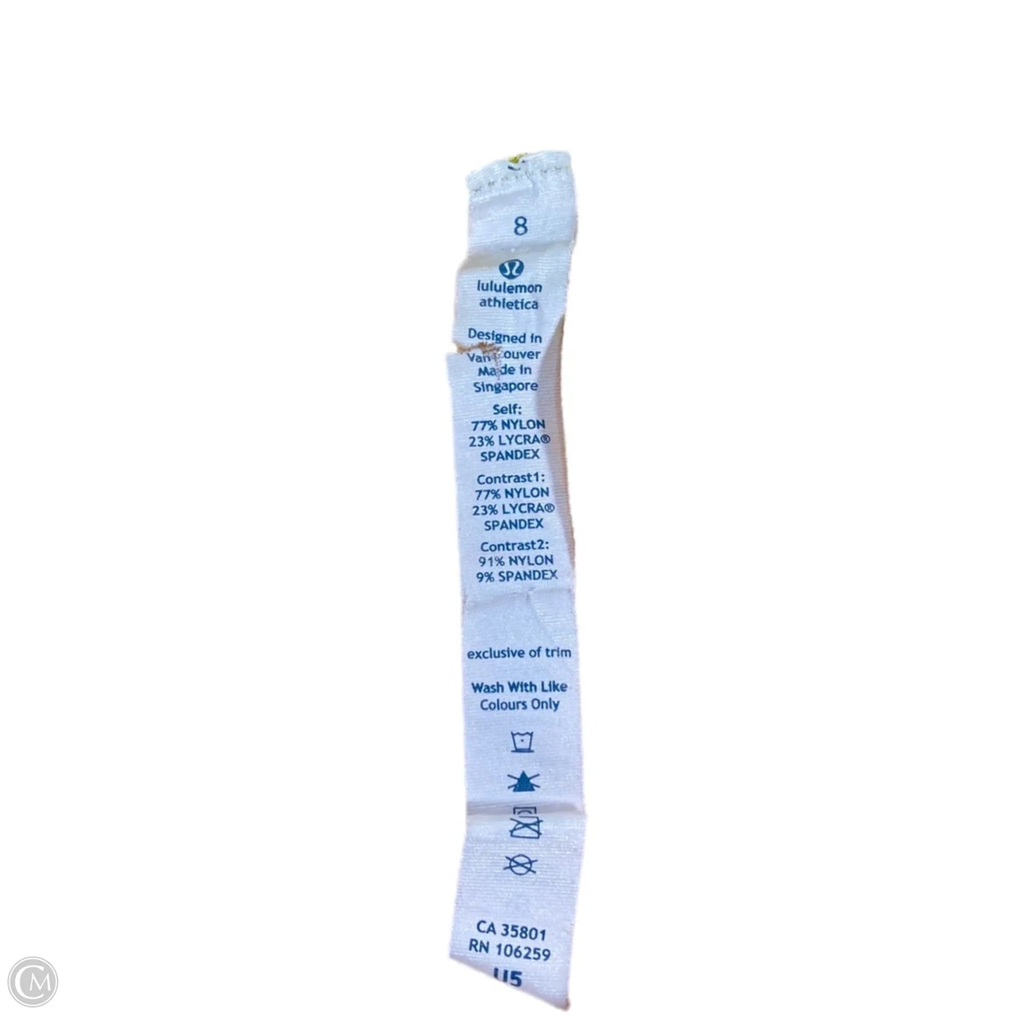 Athletic Capris By Lululemon In Yellow, Size: M