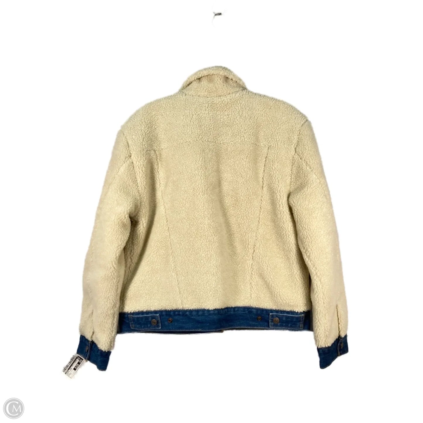 Jacket Faux Fur & Sherpa By Levis In Blue & Cream, Size: S
