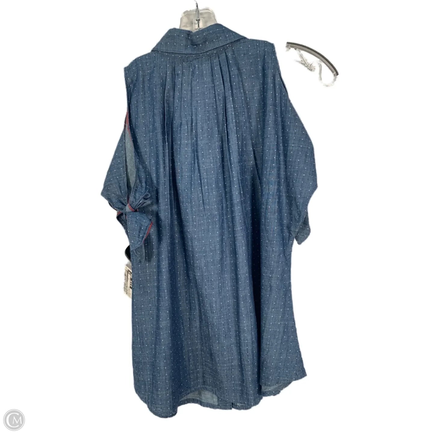 Top Short Sleeve By Holding Horses In Blue & White, Size: S