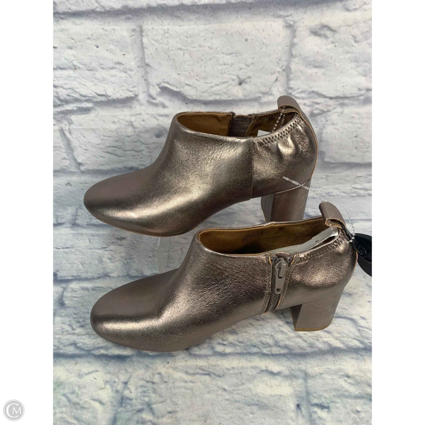 Boots Ankle Heels By Aerosoles In Gold, Size: 7.5