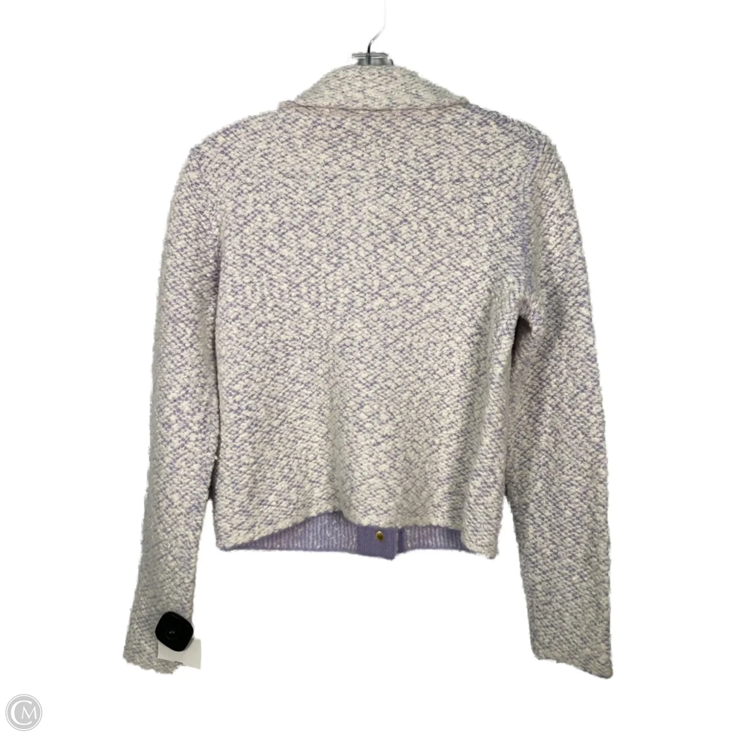 Jacket Shirt By J. Crew In Cream & Purple, Size: Xxs
