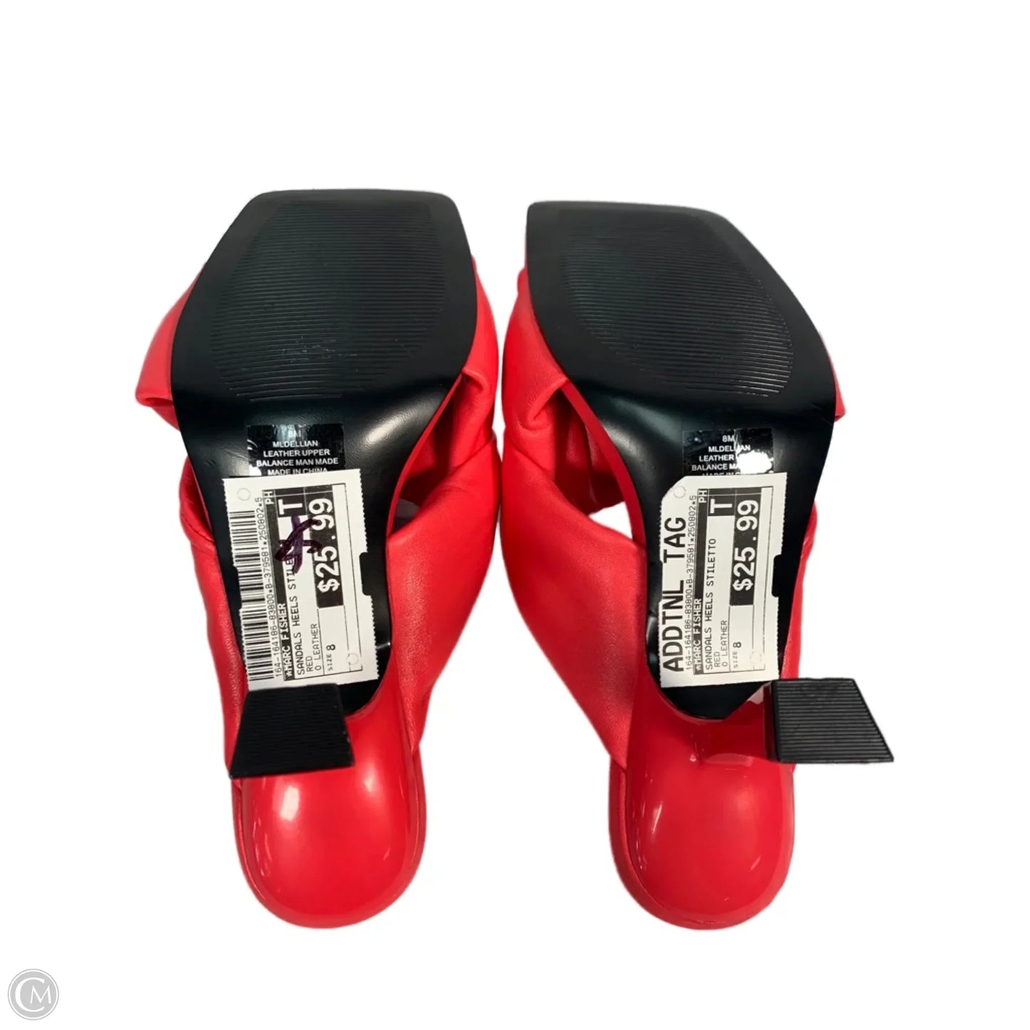 Sandals Heels Stiletto By Marc Fisher In Red, Size: 8
