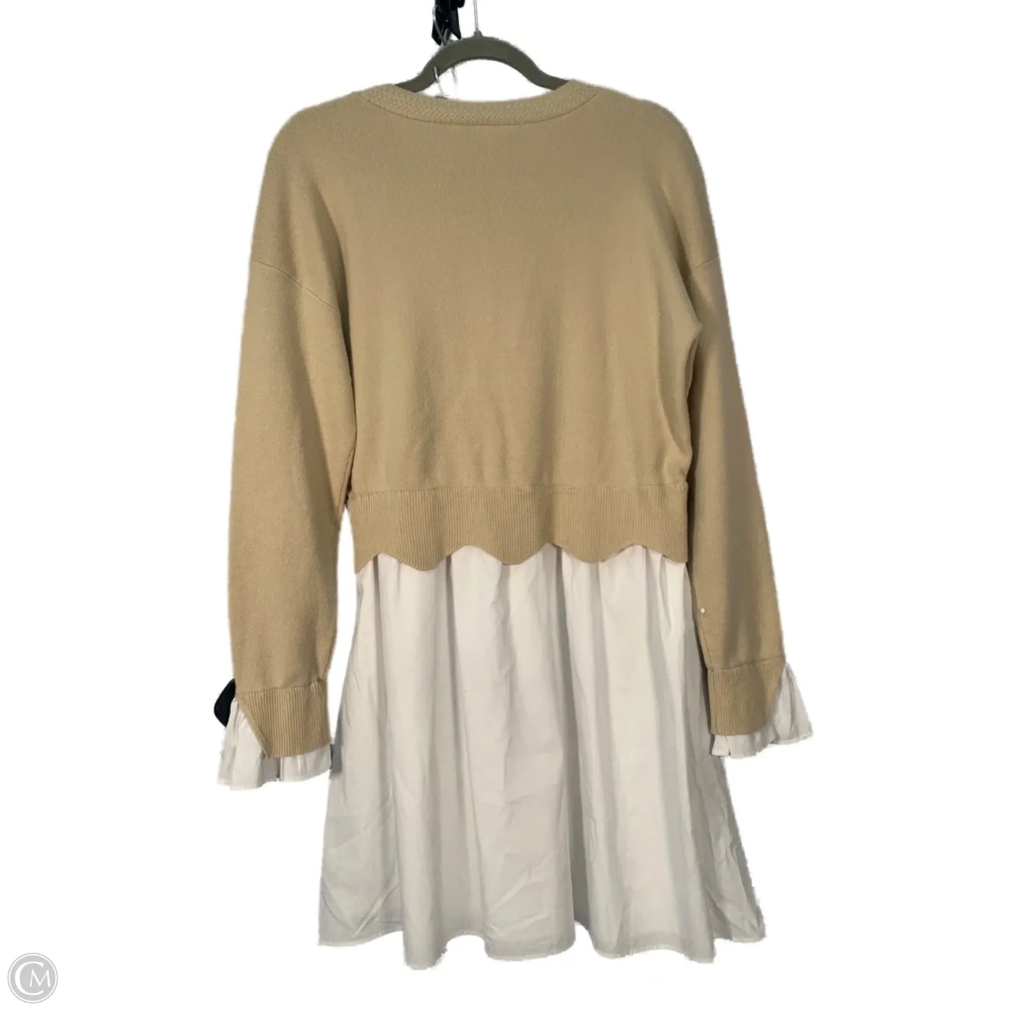 Dress Casual Midi By English Factory In Tan & White, Size: S