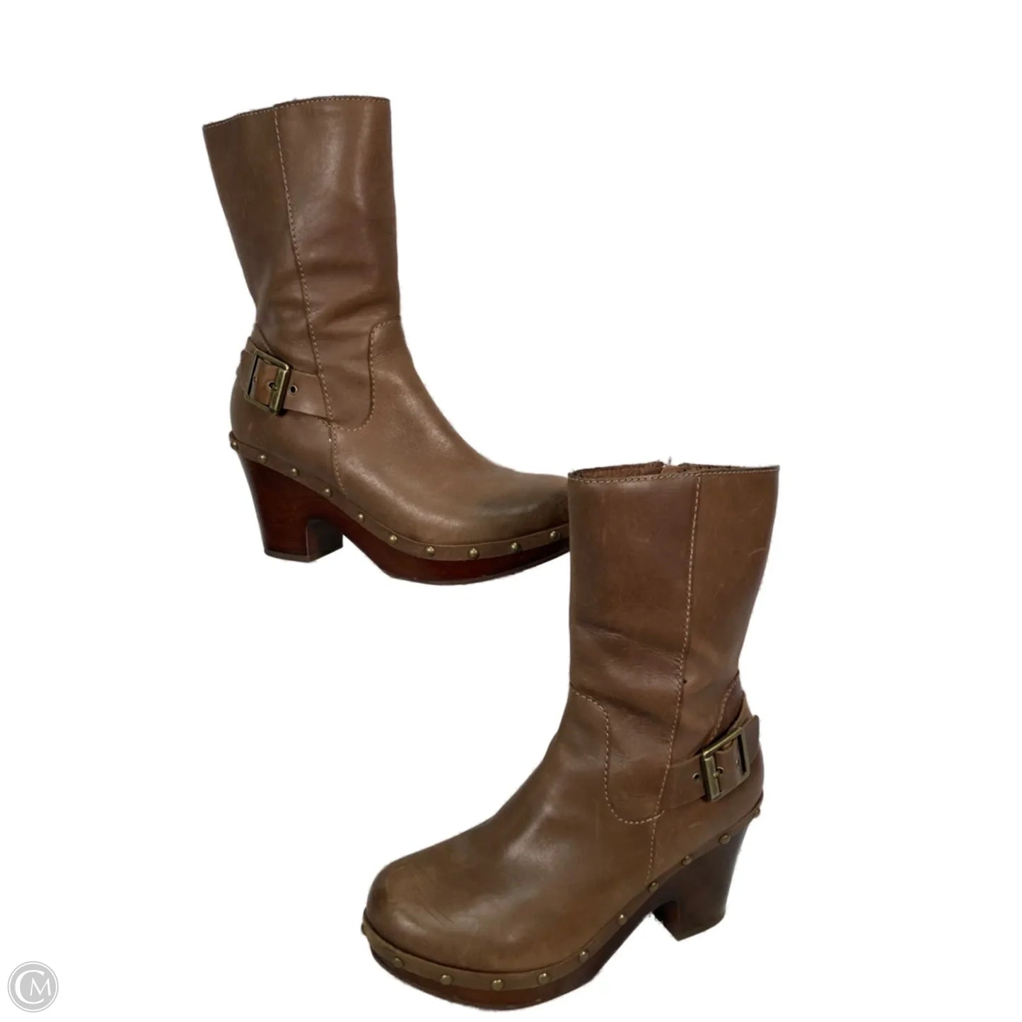 Boots Ankle Heels By Korks In Brown, Size: 7.5