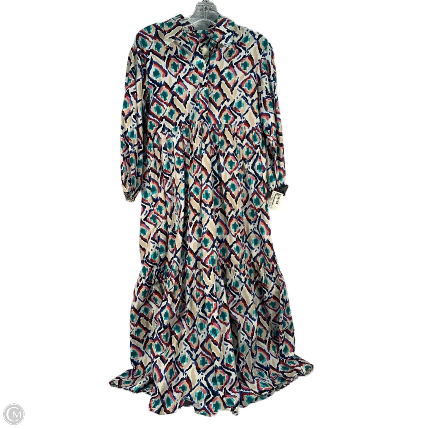Dress Casual Maxi By Maeve In Blue & Cream, Size: Xxs
