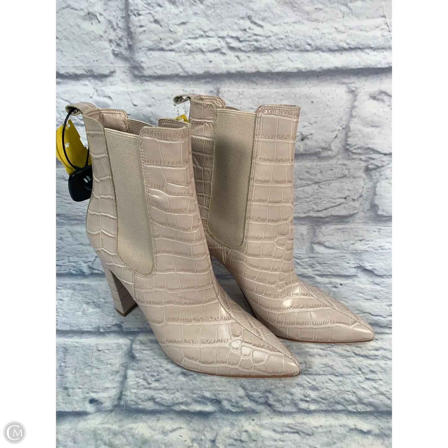 Boots Ankle Heels By Marc Fisher In Cream, Size: 8.5