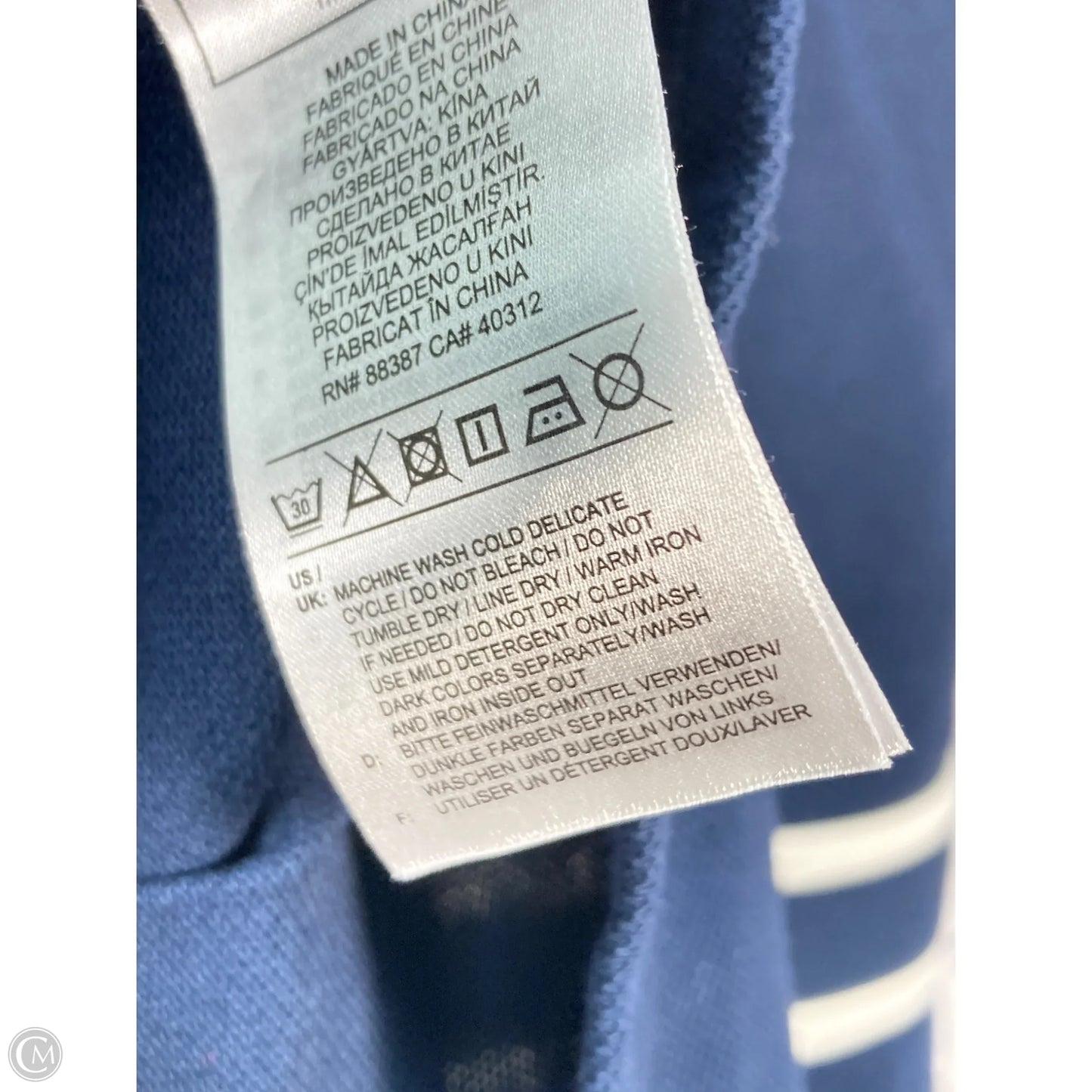 Athletic Dress By Adidas In Blue & White, Size: S