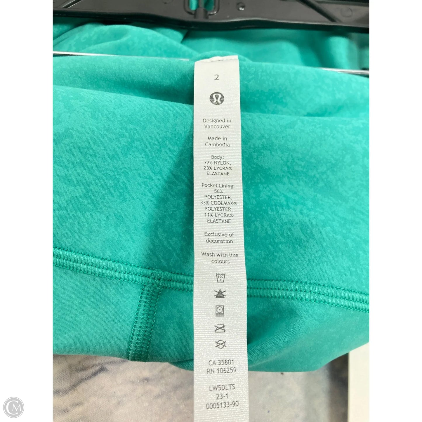 Athletic Leggings By Lululemon In Green, Size: Xs