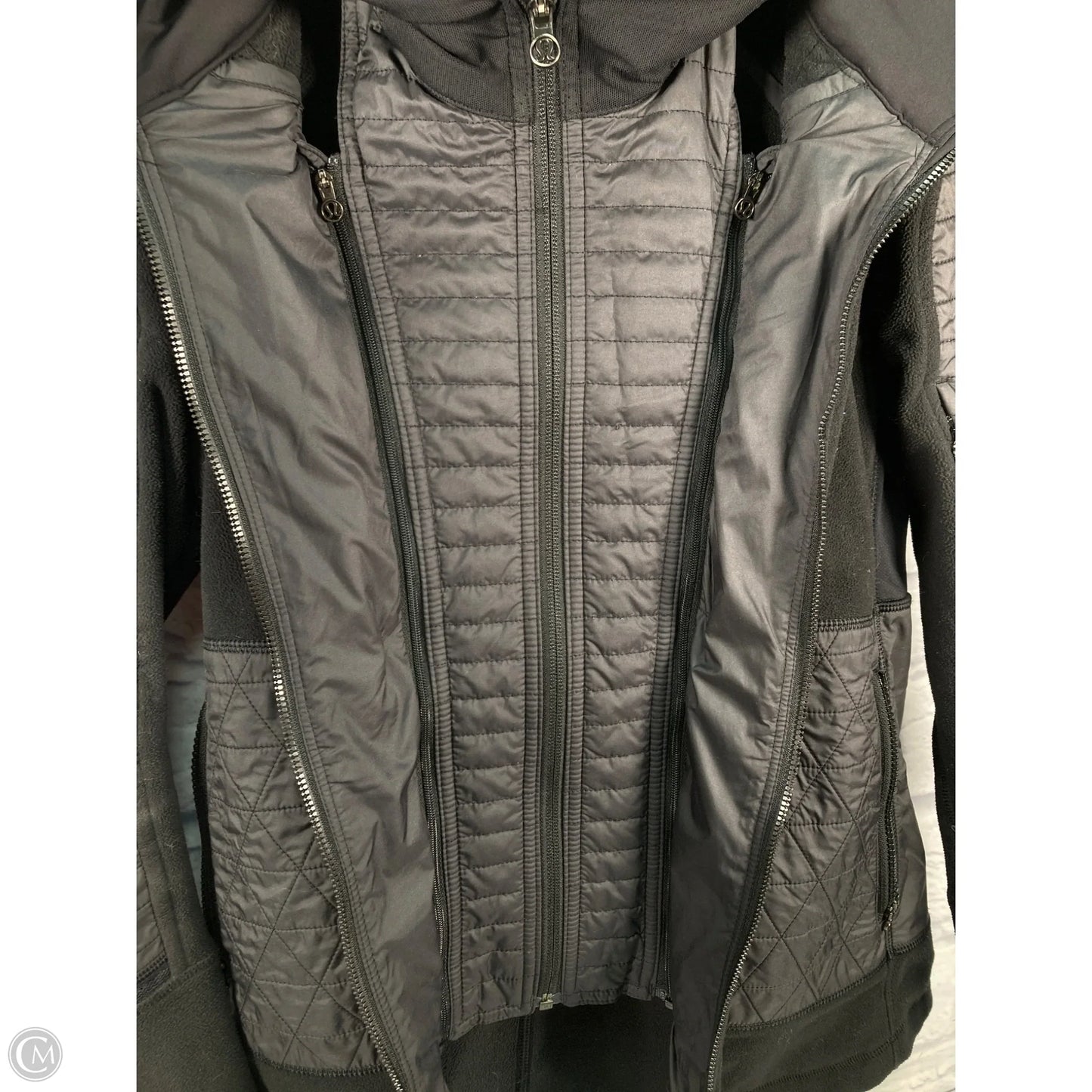 Athletic Jacket By Lululemon In Black, Size: S