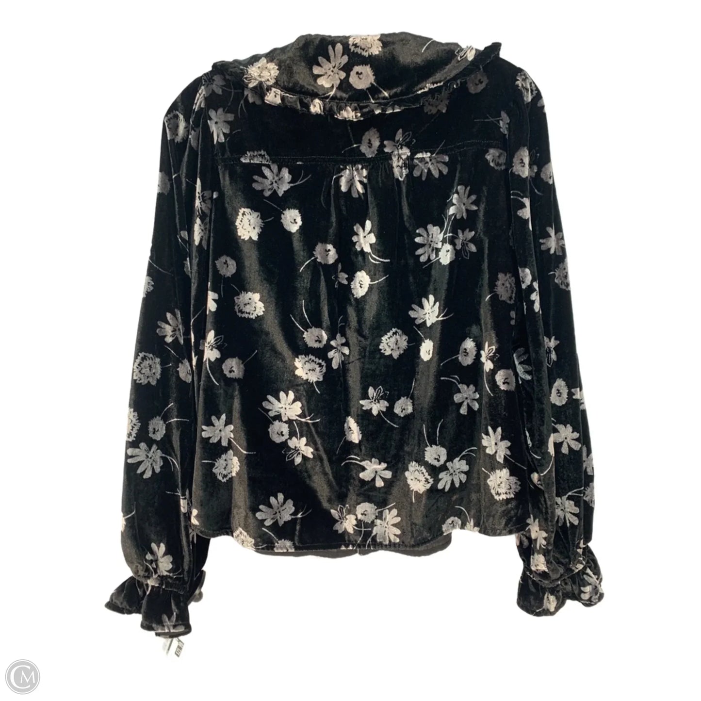 Top Long Sleeve By Pilcro In Black & Grey, Size: S