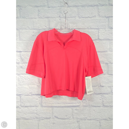 Athletic Top Short Sleeve By Lululemon In Pink, Size: L