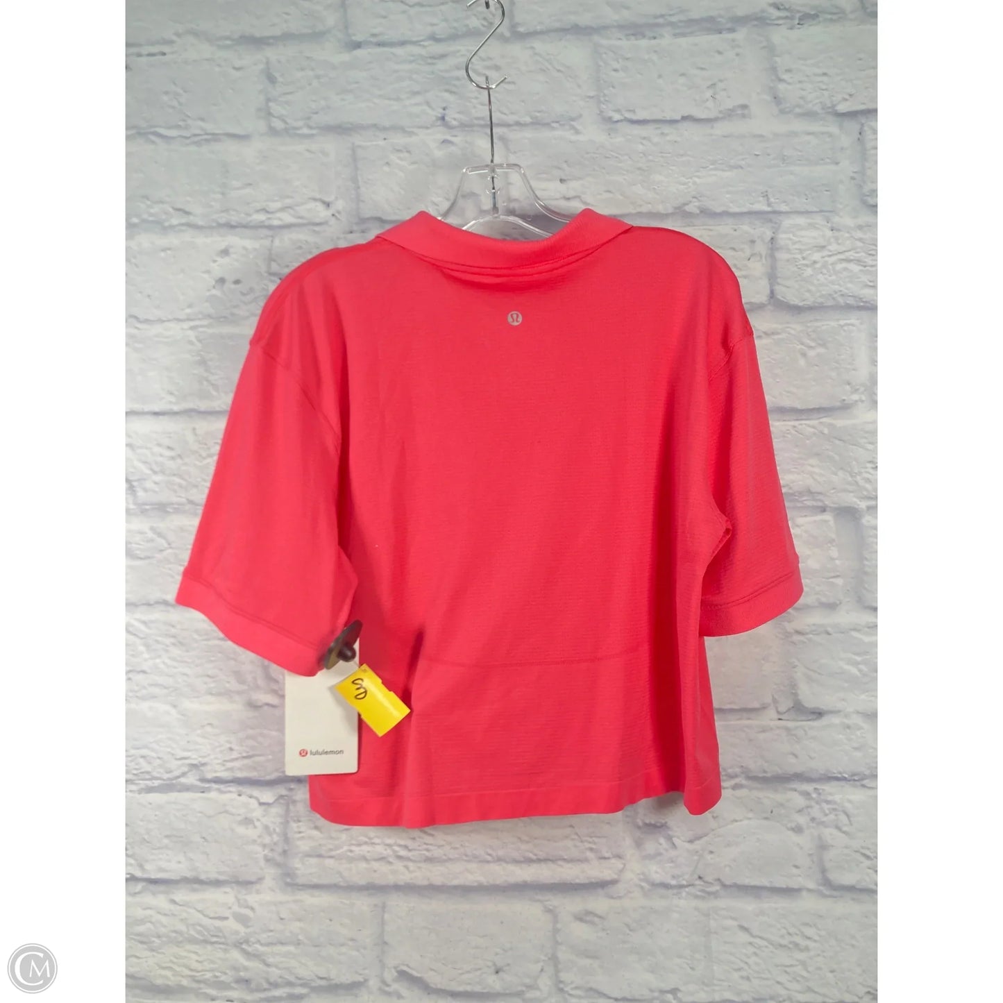 Athletic Top Short Sleeve By Lululemon In Pink, Size: L