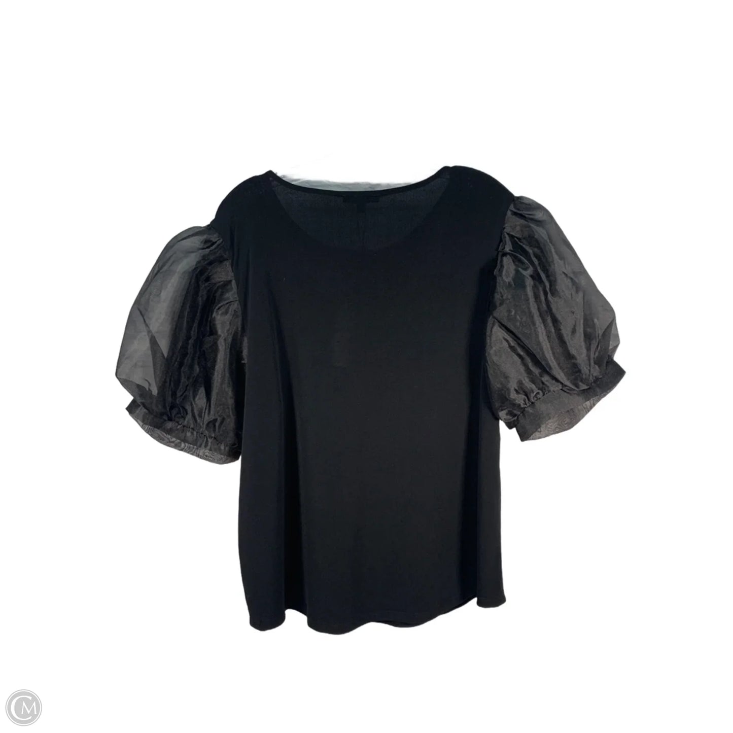 Top Short Sleeve By Adrianna Papell In Black, Size: Xl