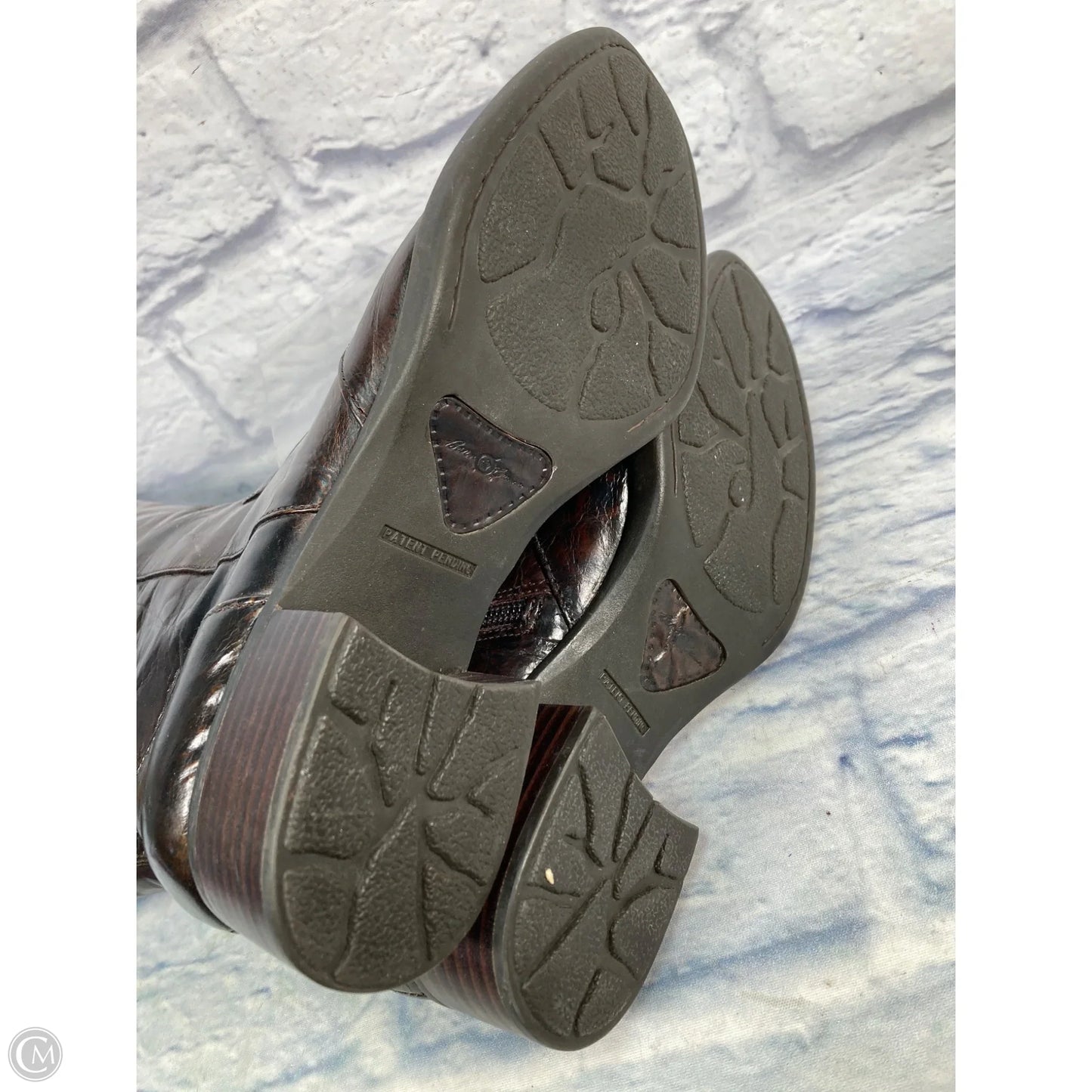 Boots Knee Heels By Born In Brown, Size: 8