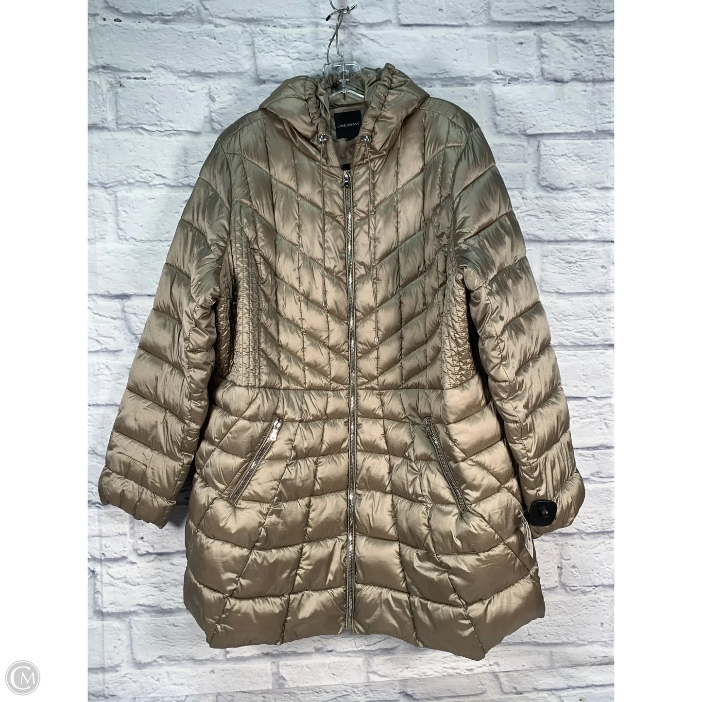 Coat Puffer & Quilted By Lane Bryant In Silver, Size: Xxl