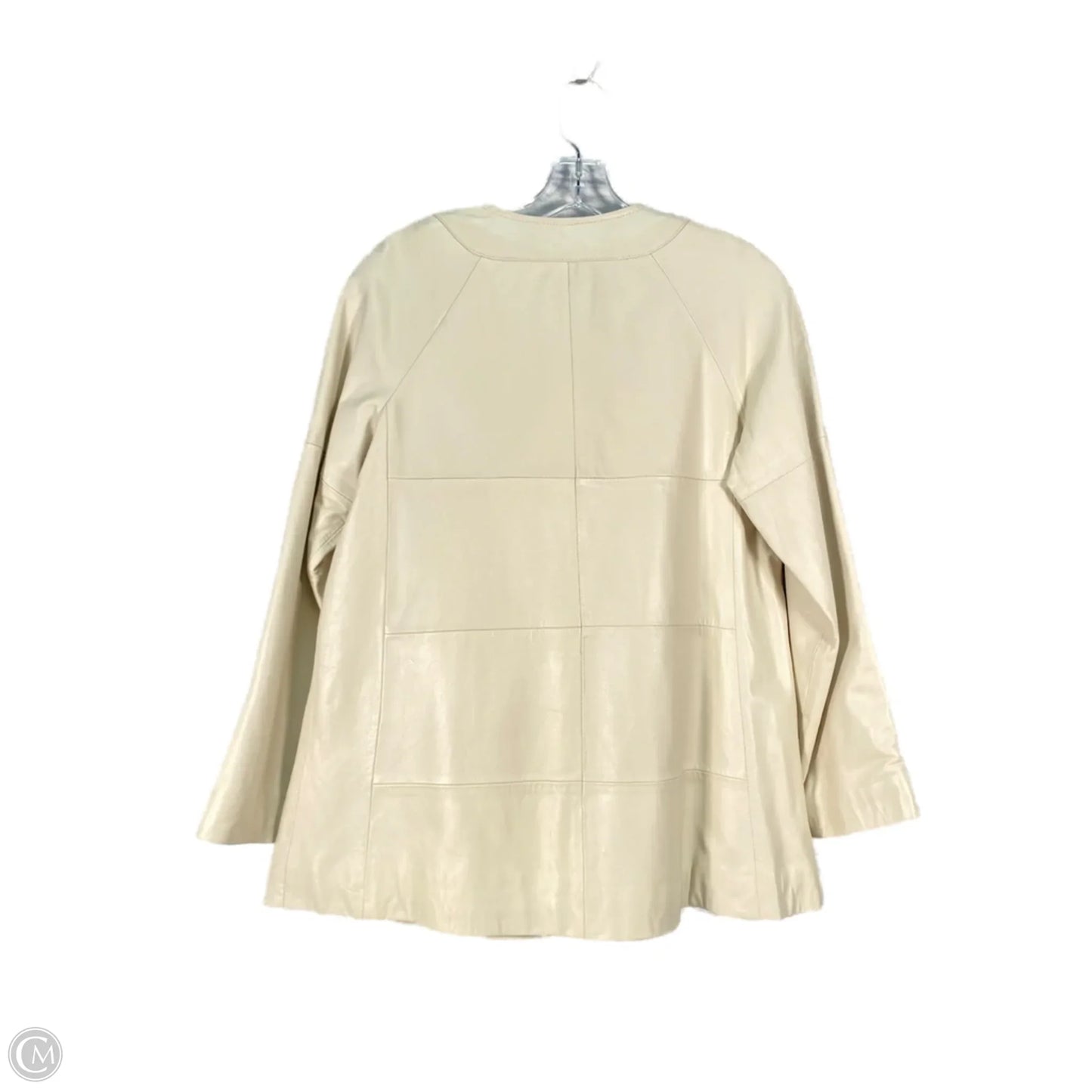 Jacket Leather By Chicos In Cream, Size: S