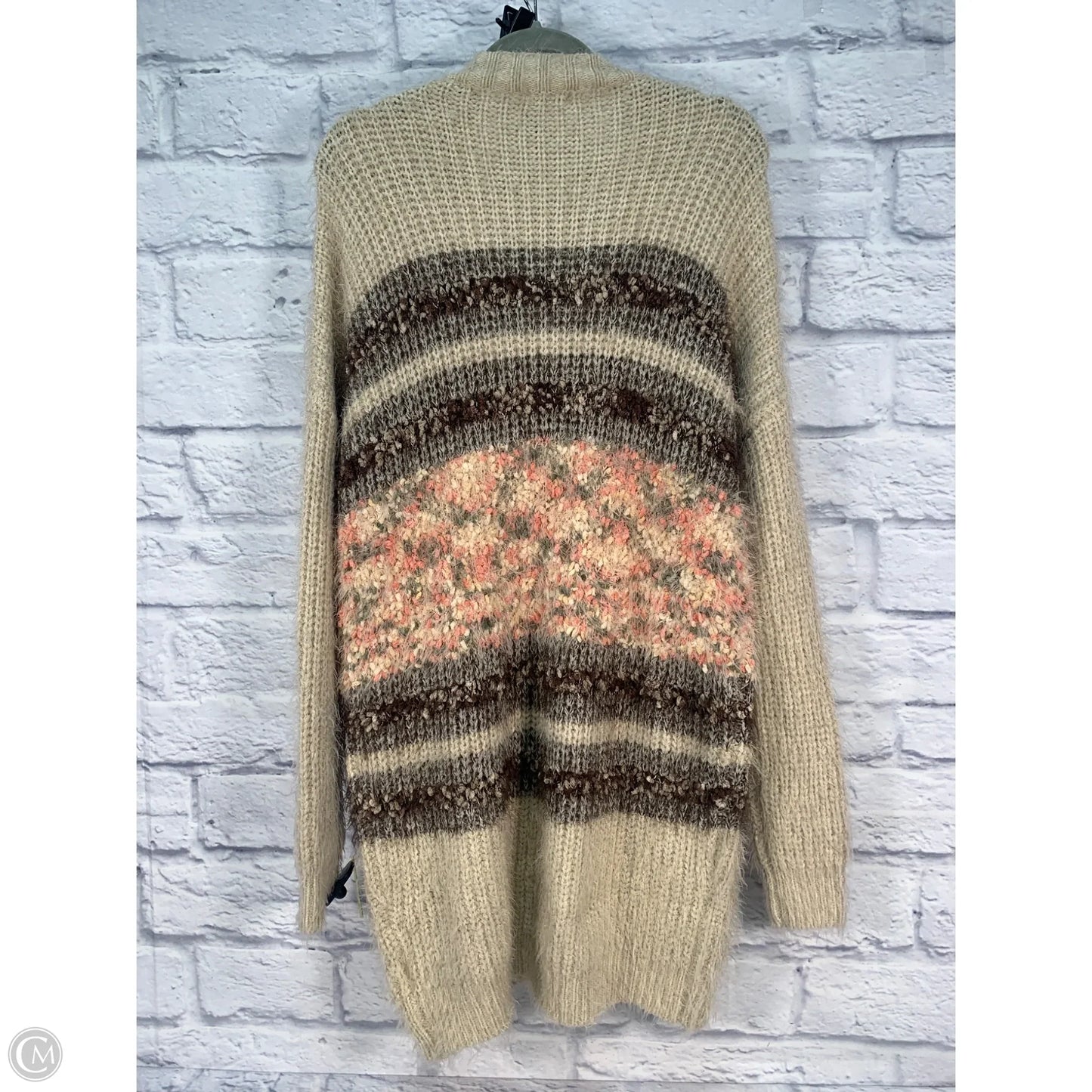 Sweater Cardigan By Kimichi Blue In Brown & Cream
