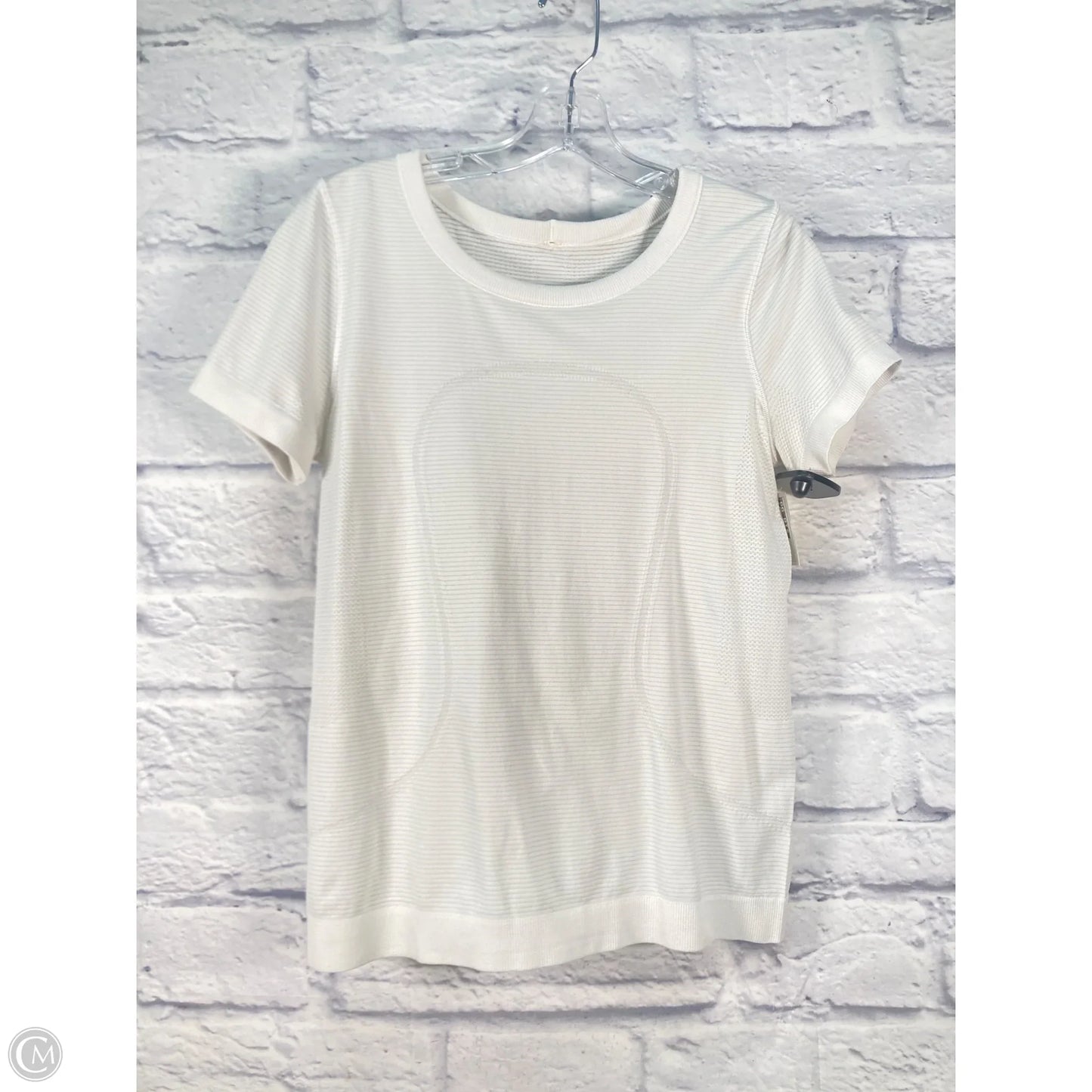 Athletic Top Short Sleeve By Lululemon In Grey, Size: S