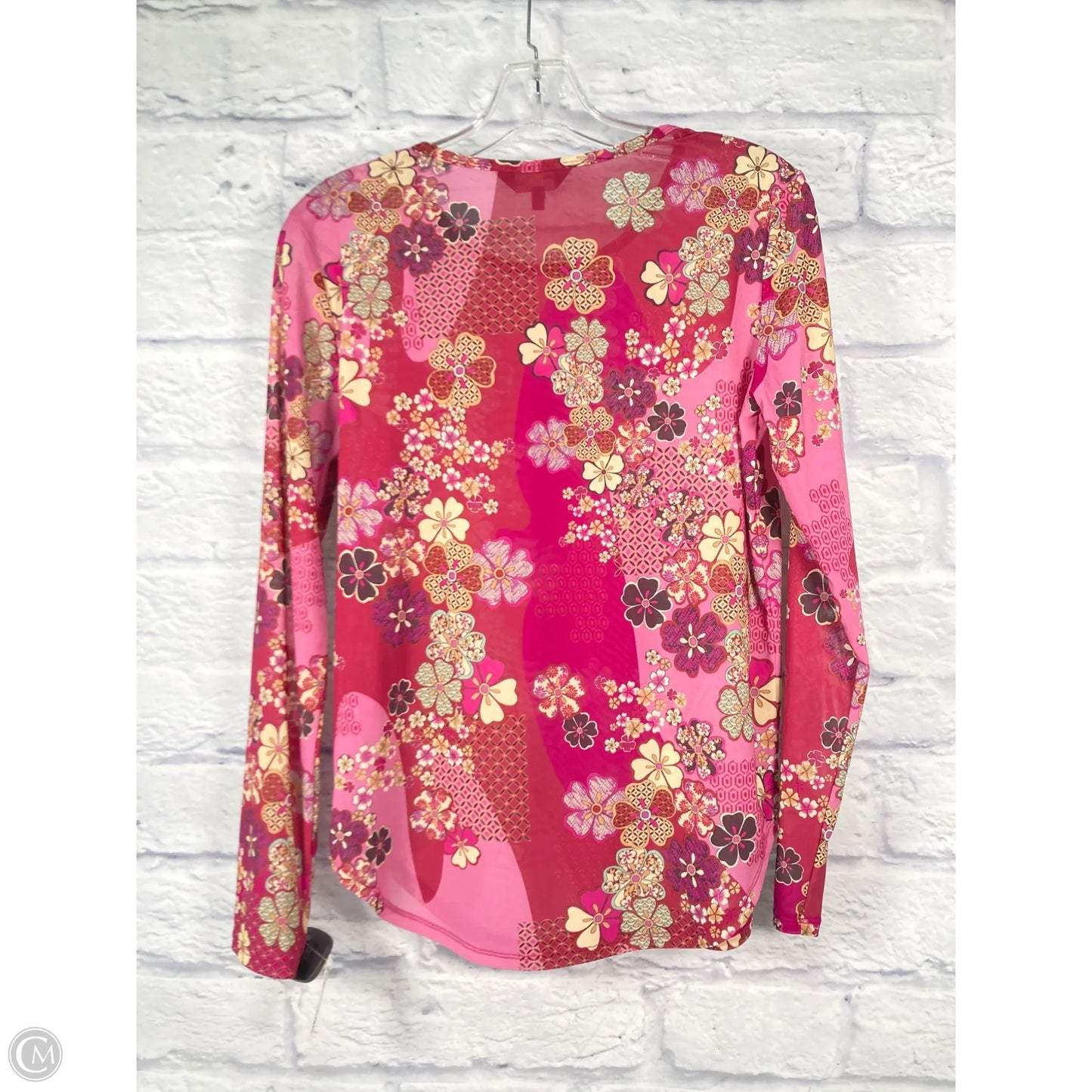 Blouse Long Sleeve By Johnny Was In Pink & Red, Size: Xs
