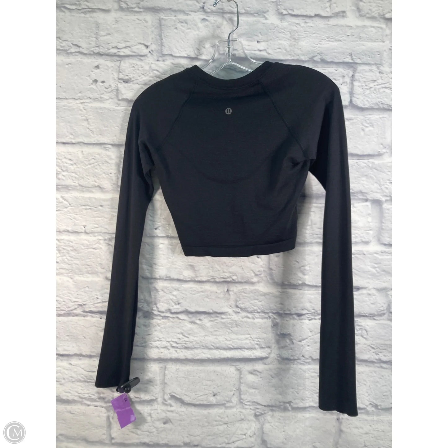 Athletic Top Long Sleeve Crewneck By Lululemon In Black, Size: 4