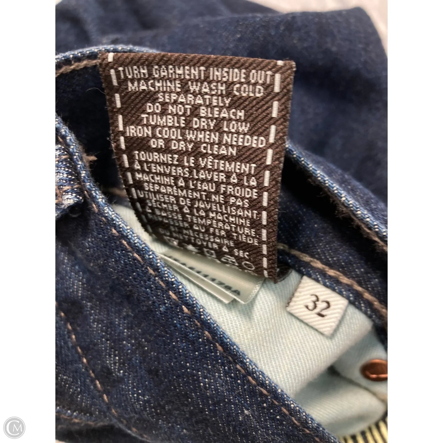 Jeans Wide Leg By 7 For All Mankind In Blue Denim, Size: 14